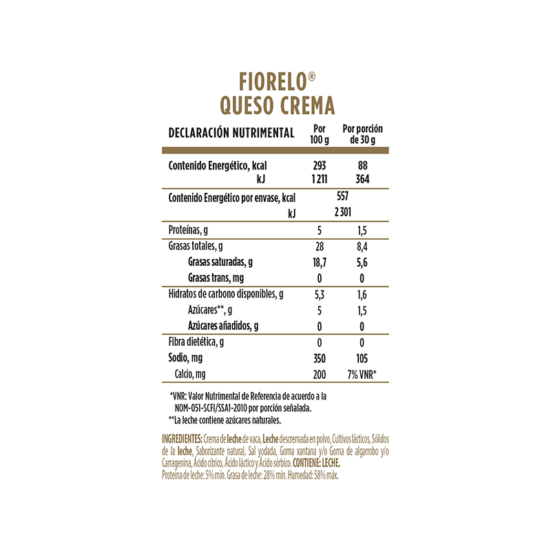 Queso Crema Fiorelo 190.0 Gr