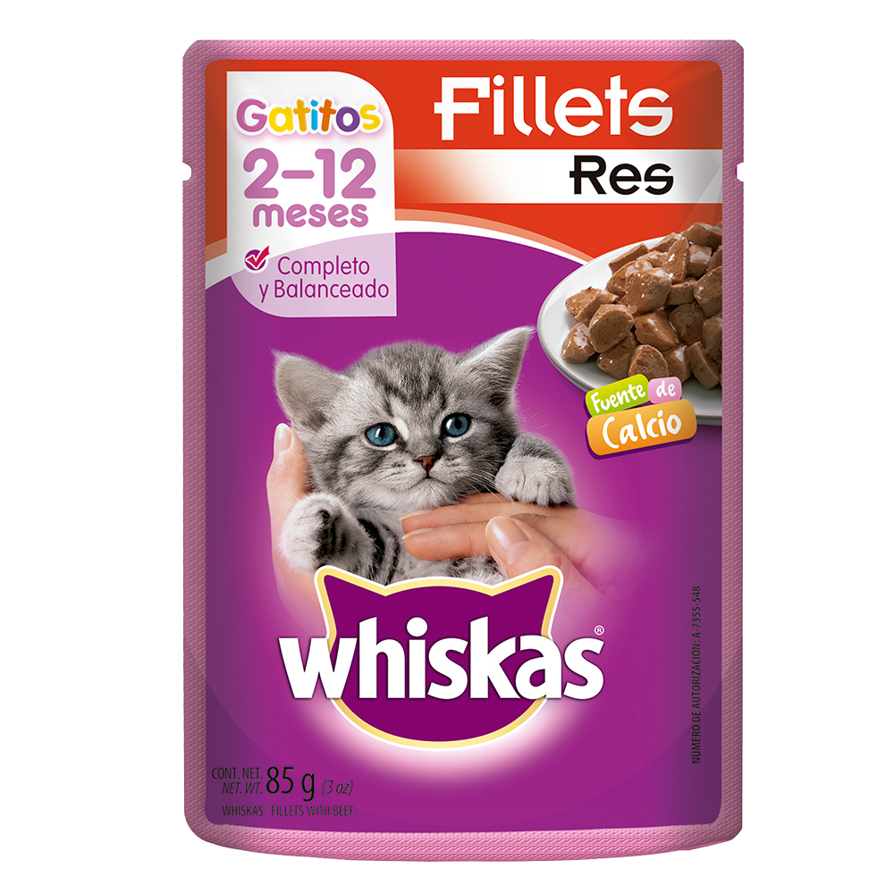 Comida Gato Jelly Pouch Res Gatitos Whiskas 85 0 Gr