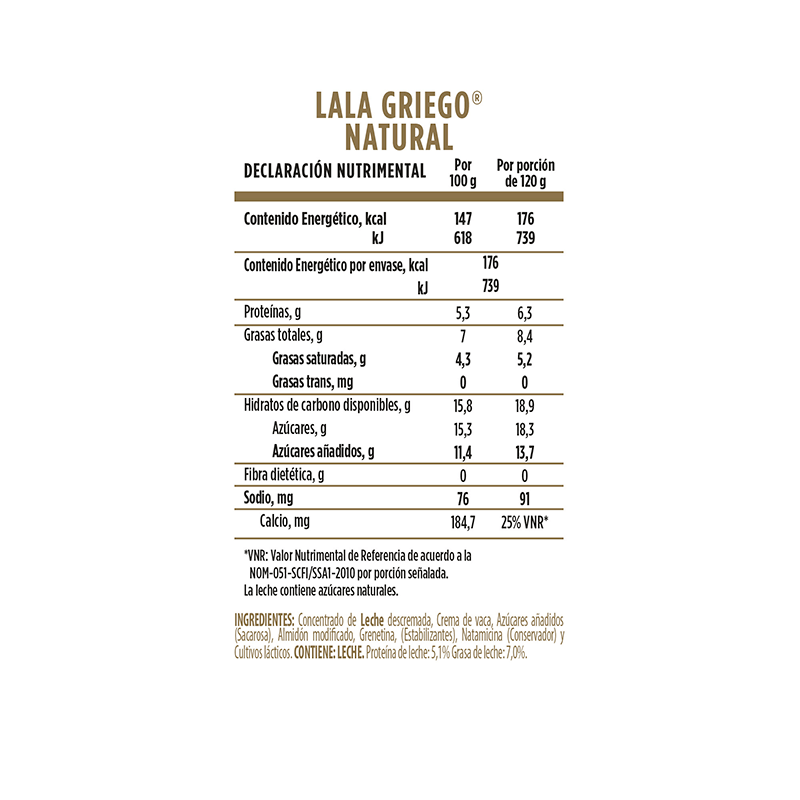 Yoghurt Griego Natural Lala 120.0 Gr