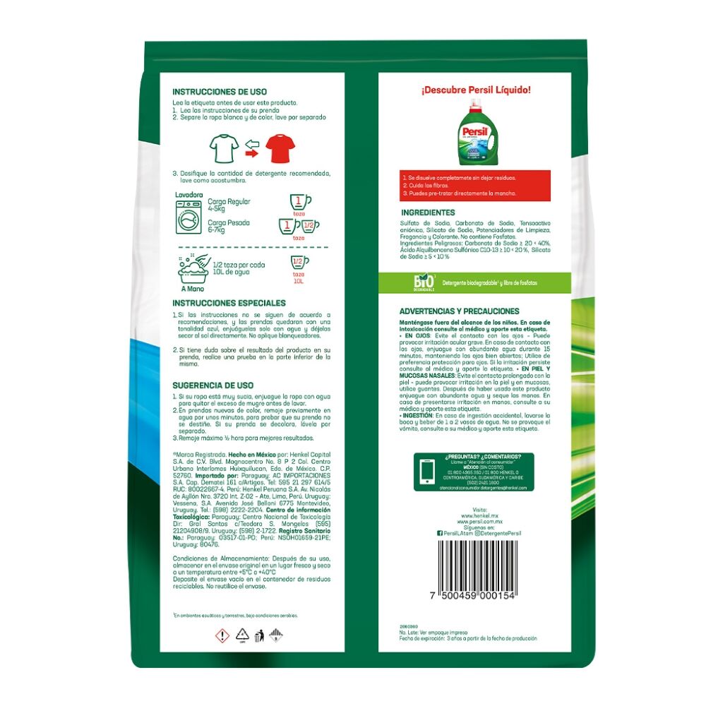 Detergente Polvo Regular Persil 900.0 Gr