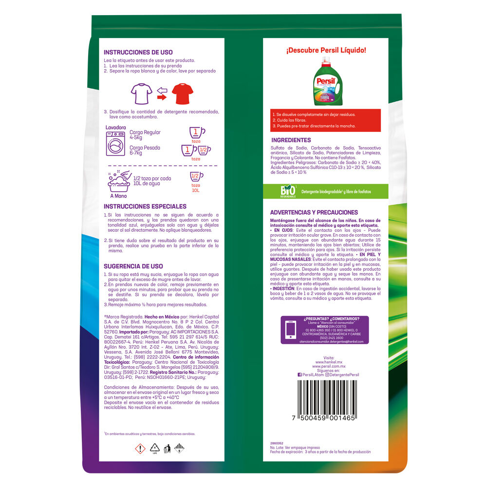 Detergente Polvo Color Persil 900.0 Gr