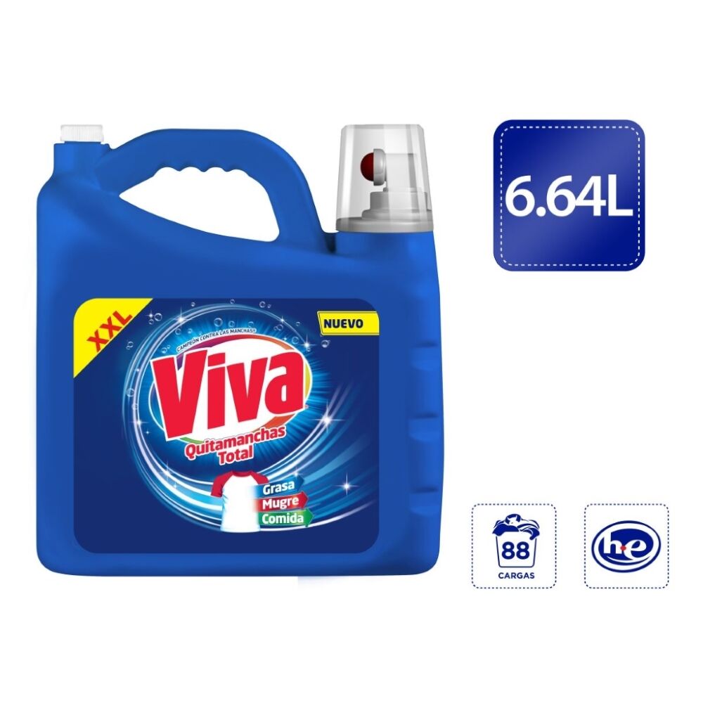 Detergente Liquido Poder Dual Con Clorox Viva 6.64 Lt