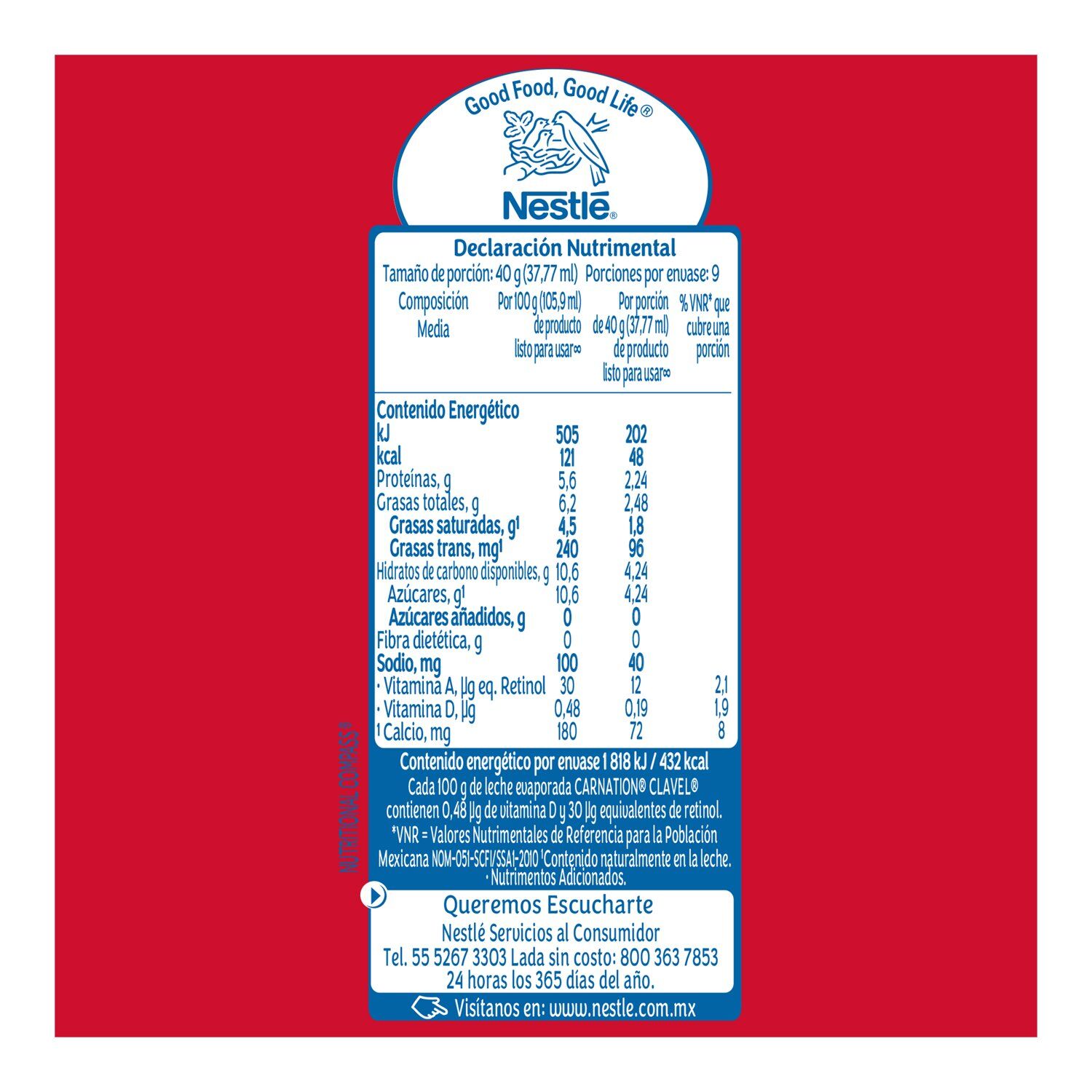 Leche Evaporada Carnation 360.0 Gr