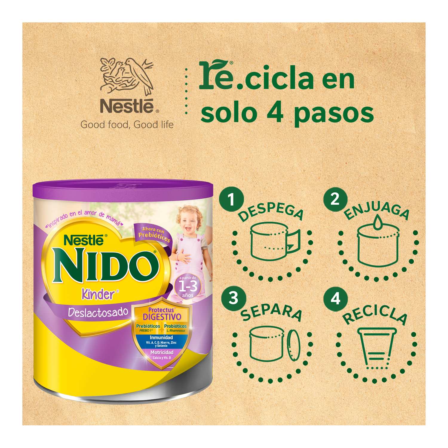 Alimento Lacteo Kinder Deslactosado Nido 1.5 Kg