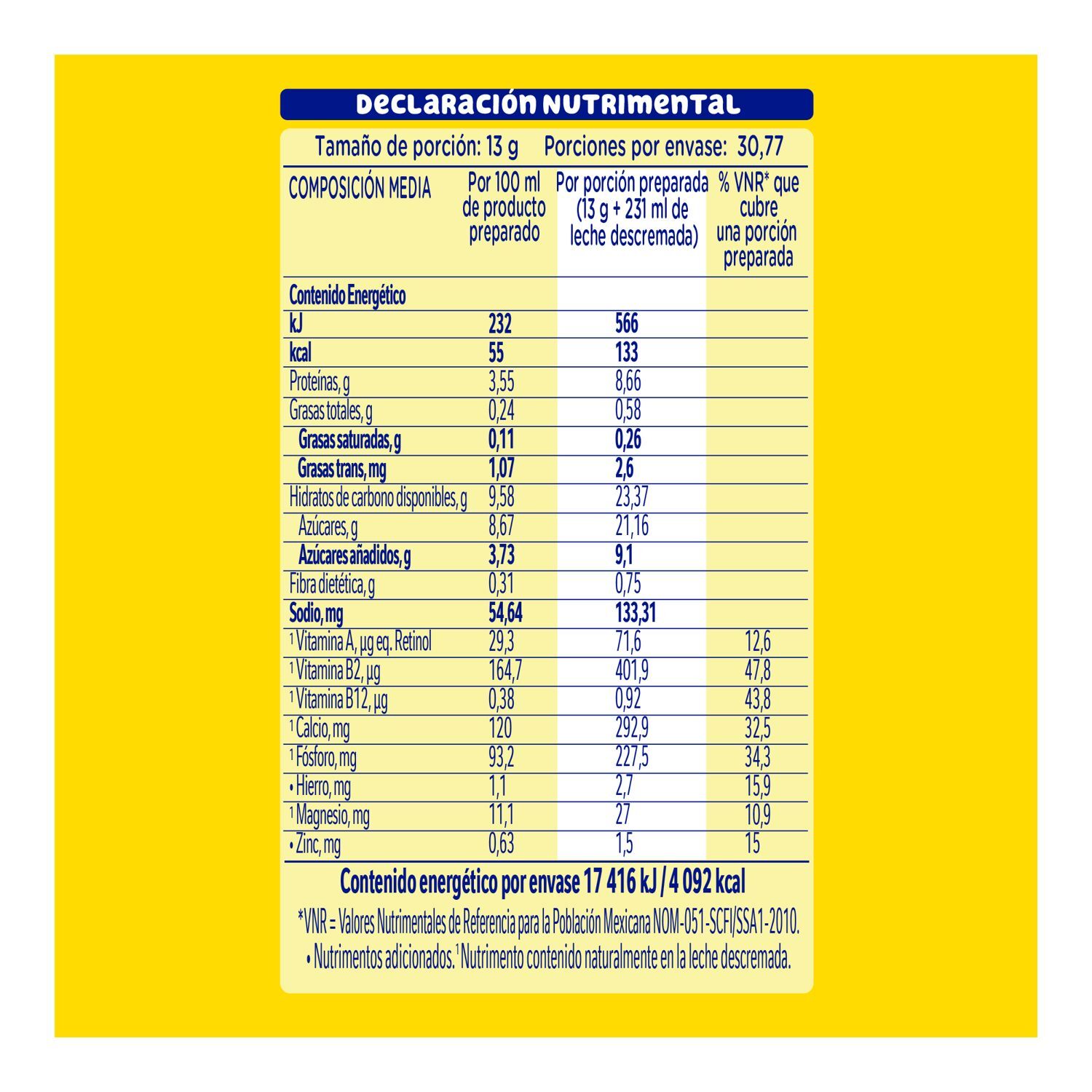 Bebida Chocolate Nesquik 400.0 Gr