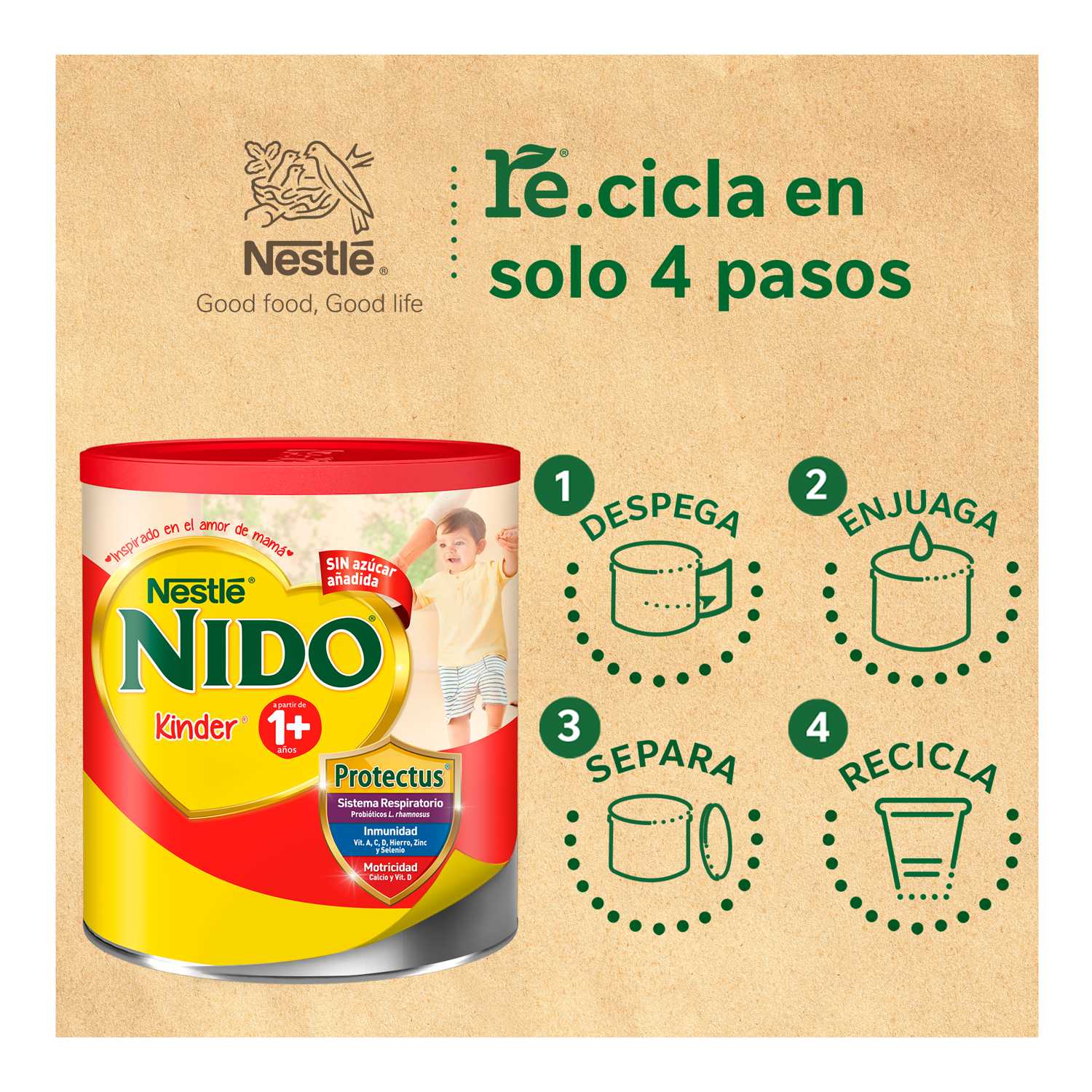 Alimento Lacteo 1+ Protectus Nido 800.0 Gr