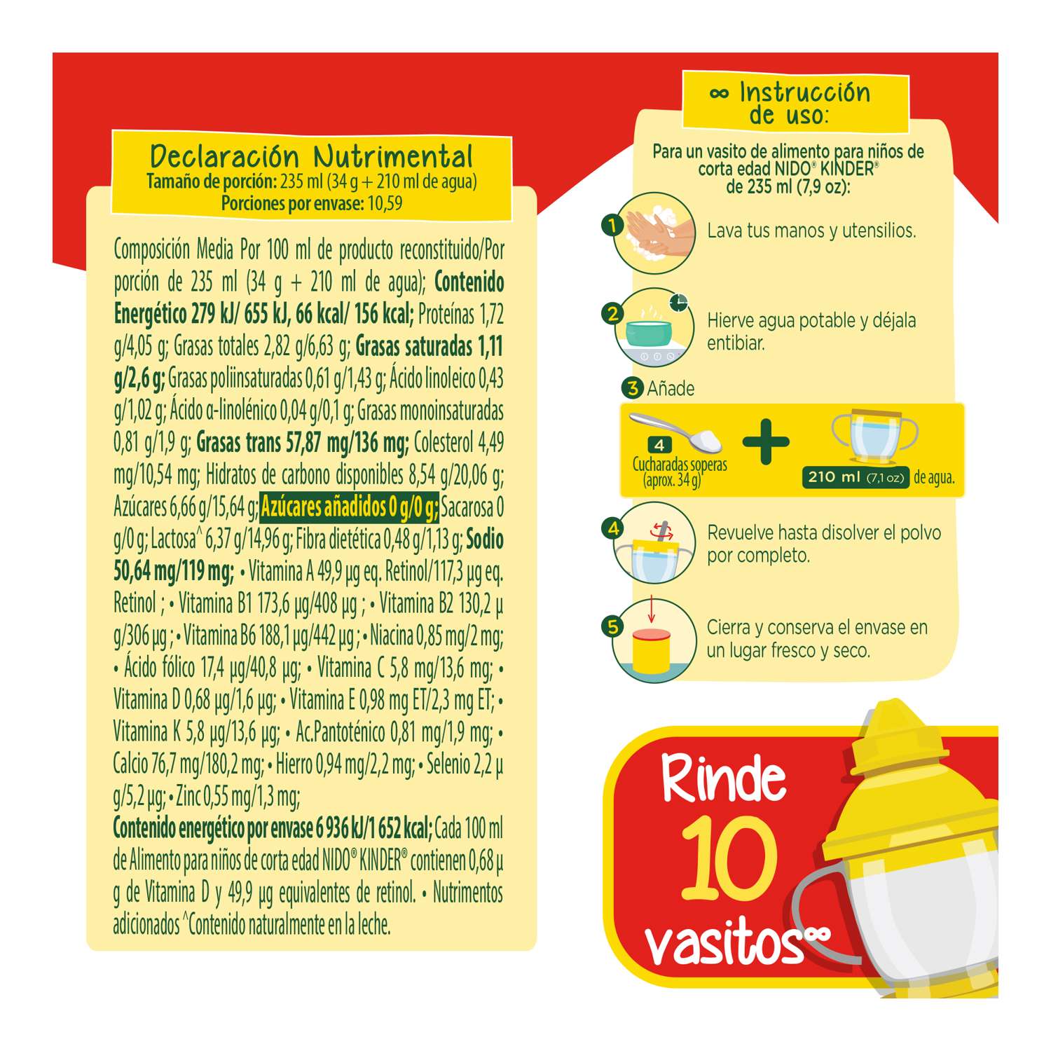 Alimento Lacteo 1+ Protectus Nido 360.0 Gr