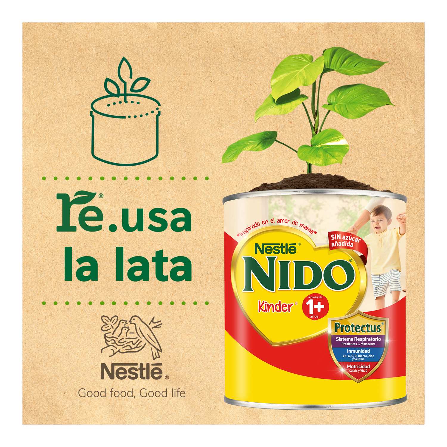 Alimento Lacteo 1+ Protectus Nido 360.0 Gr