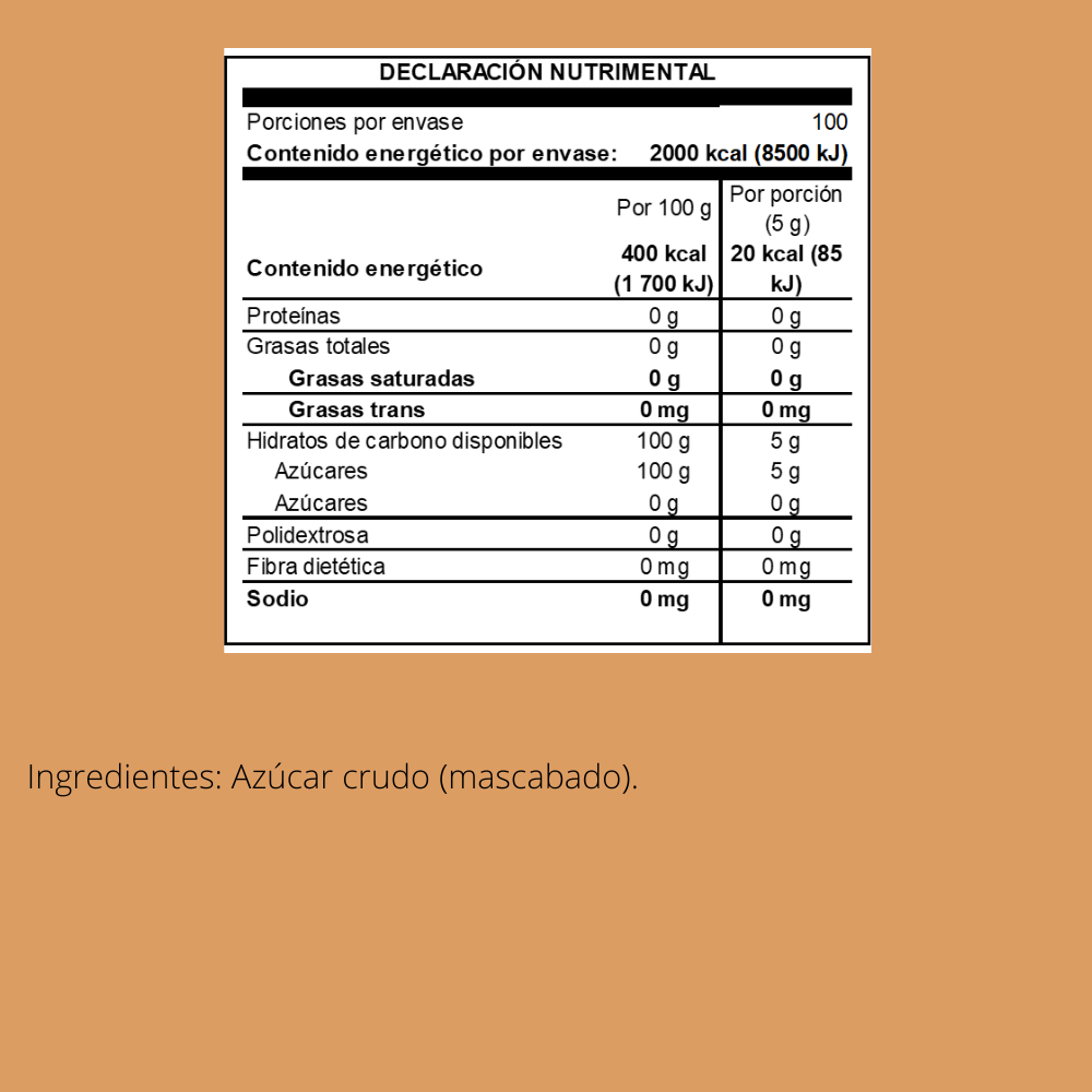 Azucar Genuino Mascabado Metco 500.0 Gr