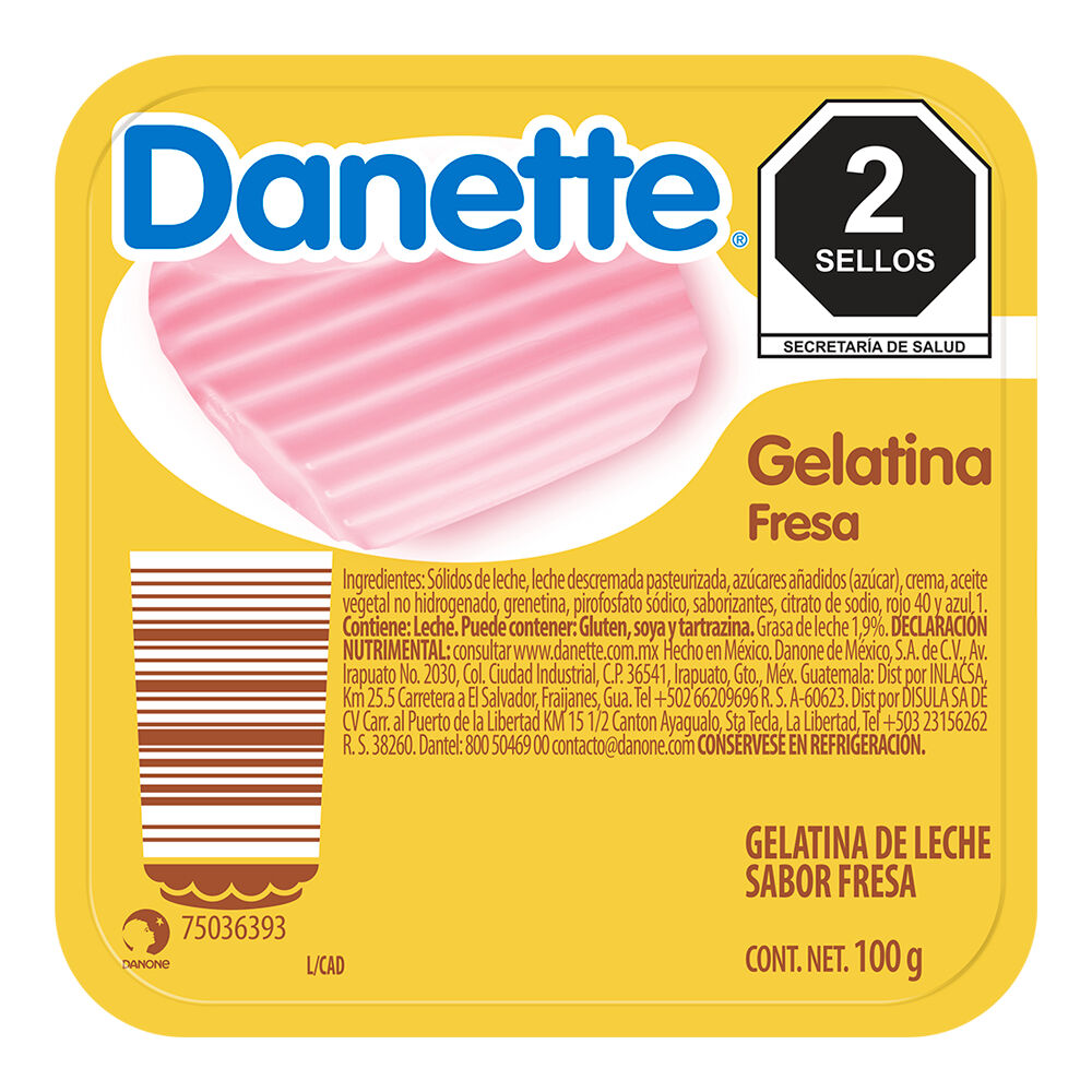 Gelatina Leche Fresa Danette 100.0 Gr
