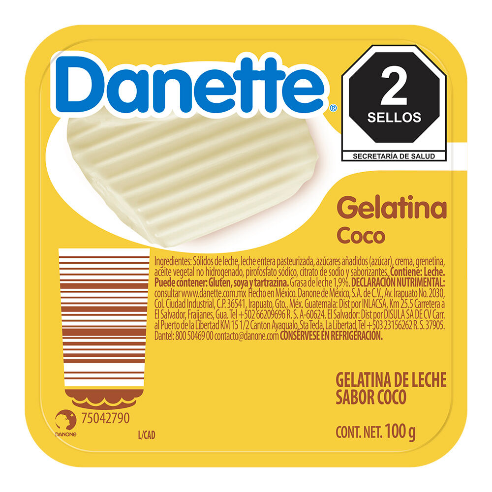 Gelatina De Leche Sabor Coco Danette 100.0 Gr