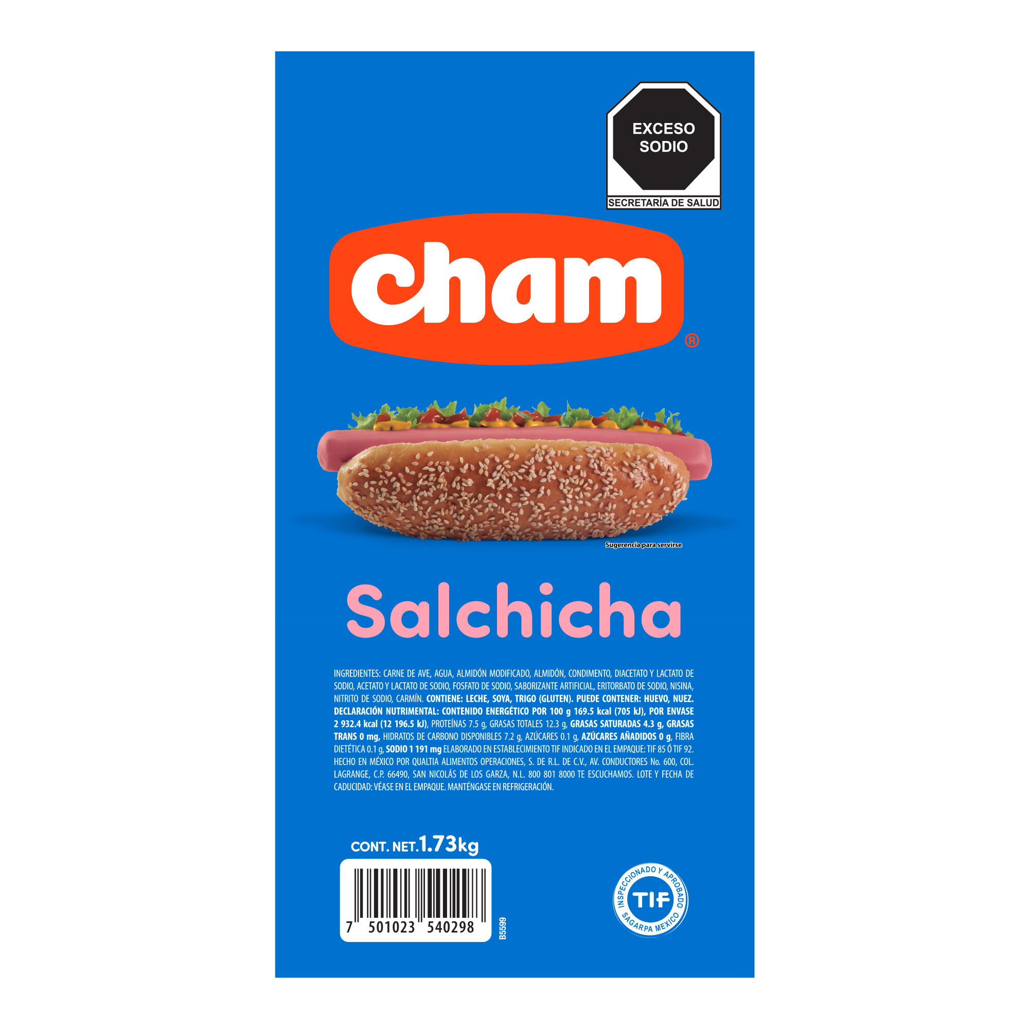 Salchicha De Pavo Cham 1.0 Kg
