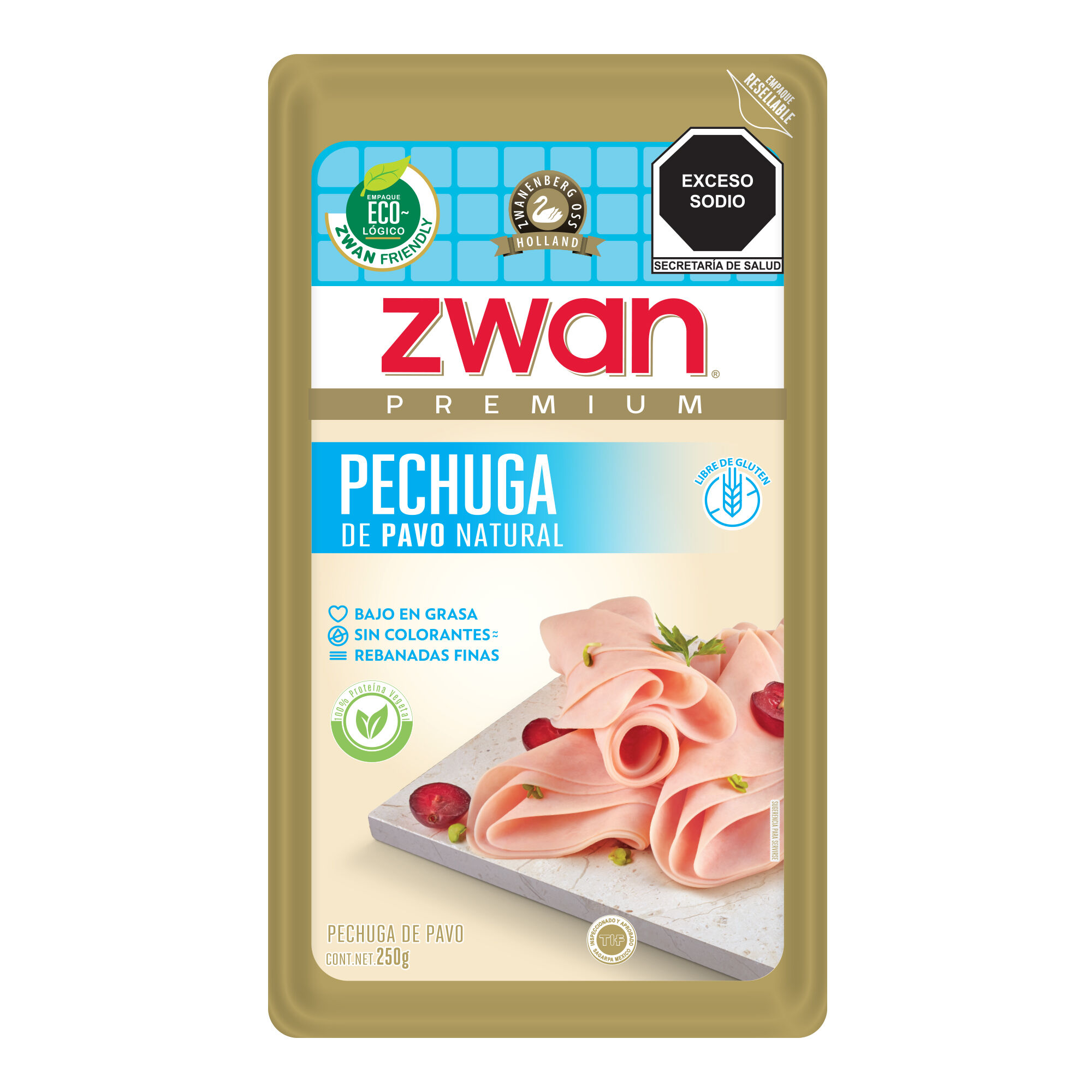 Pechuga De Pavo Al Natural Zwan 250.0 Gr