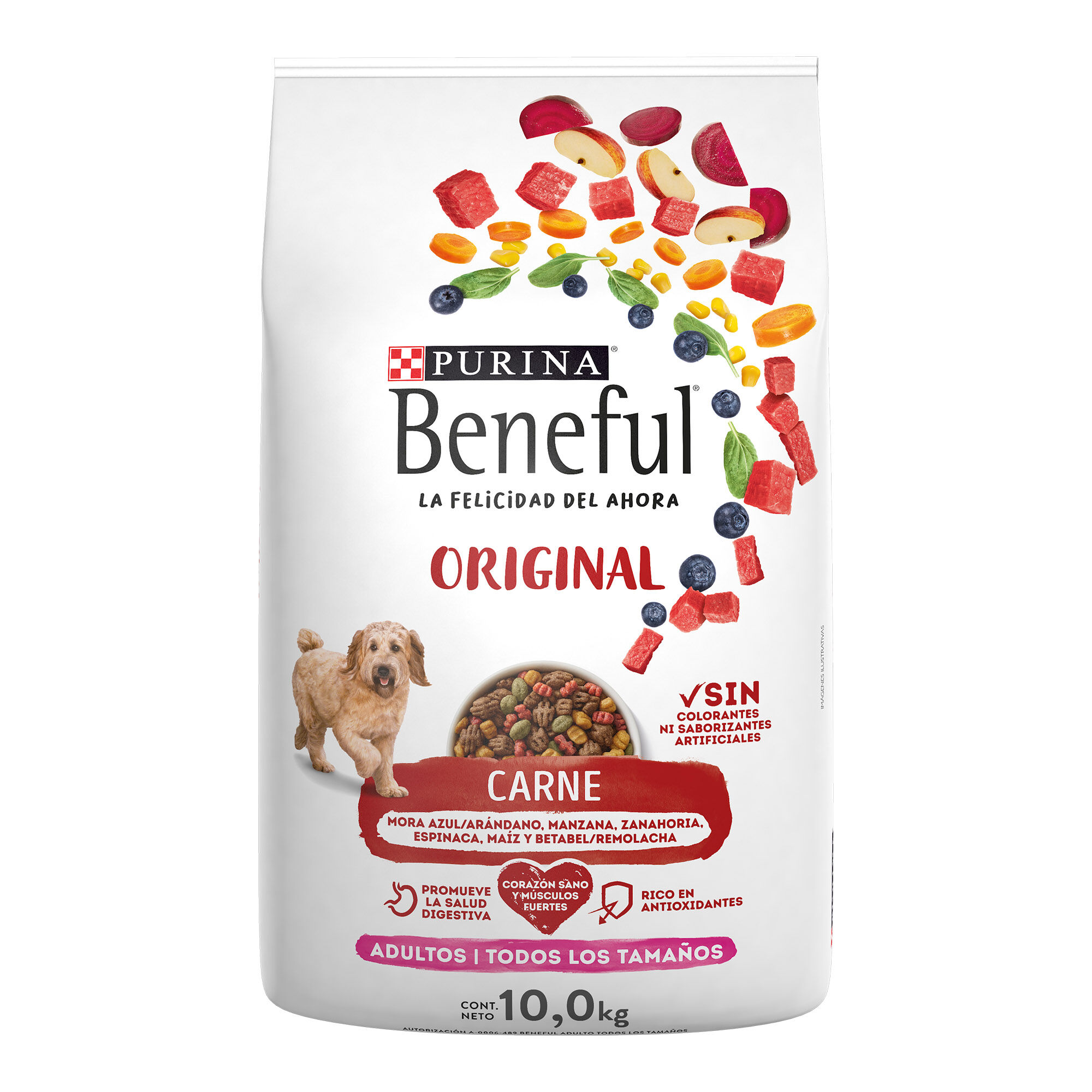 Comida Para Perro Adulto Original Carne Beneful 10 Kg