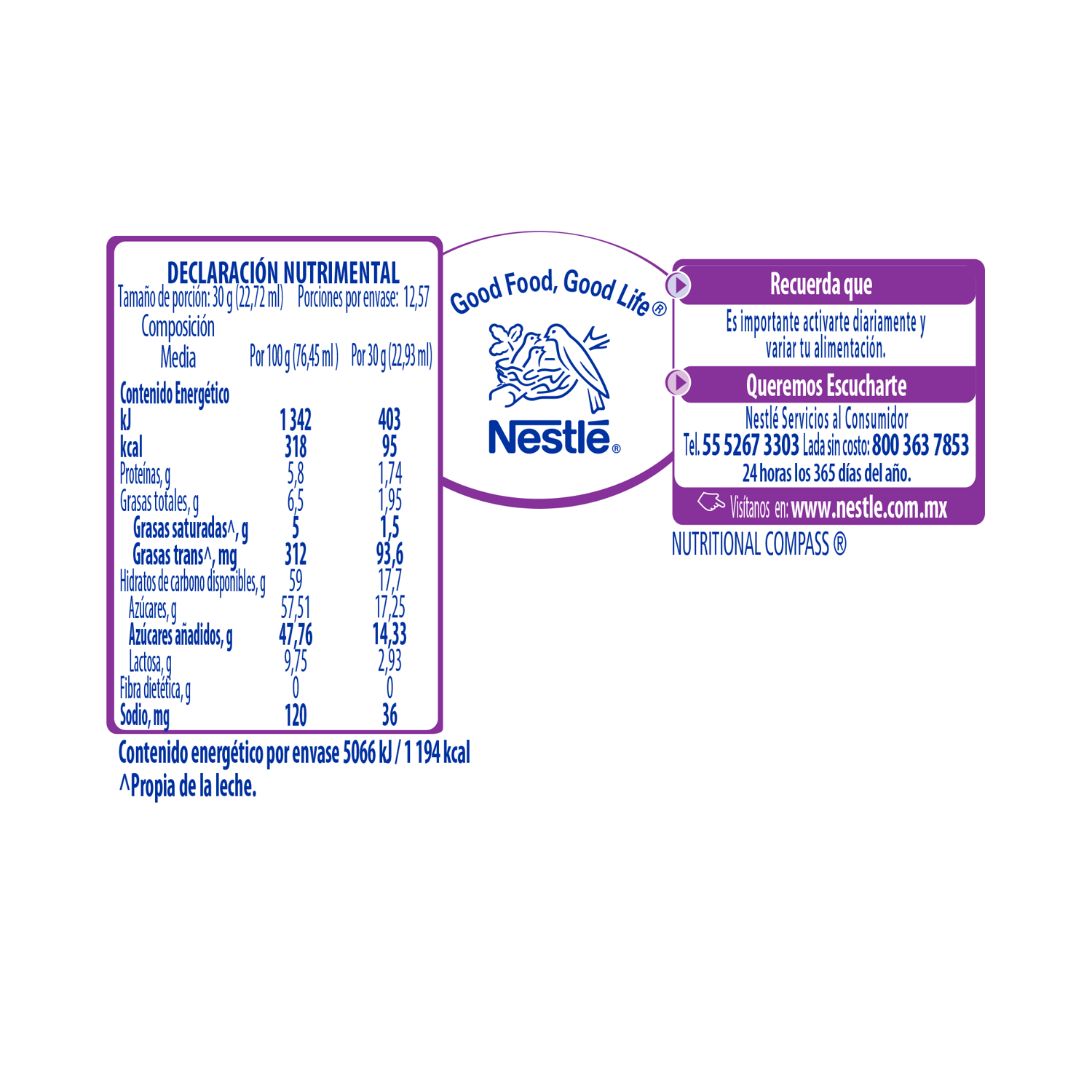 L. Condensada Sin Lactosa Nestle 377.0 Gr