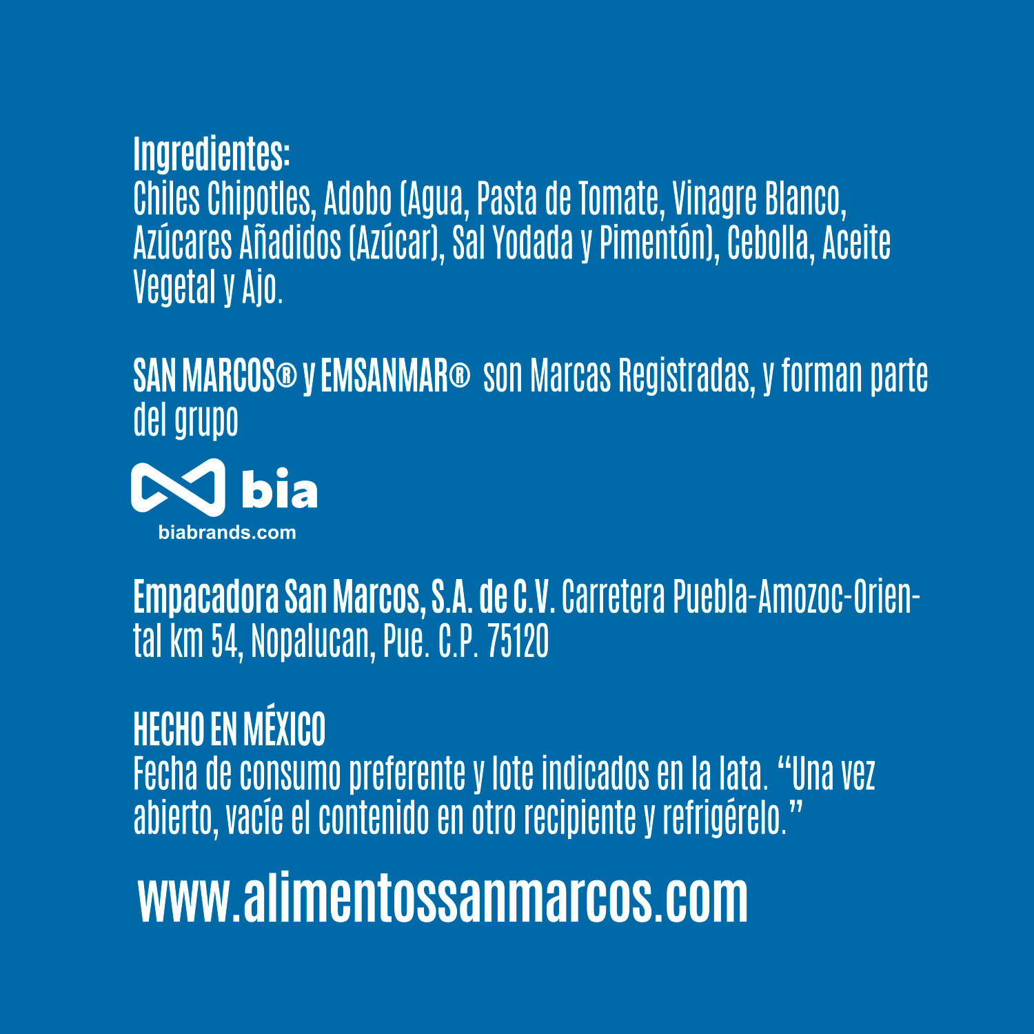 Chile Chipotle Adobado San Marcos 215 Gr