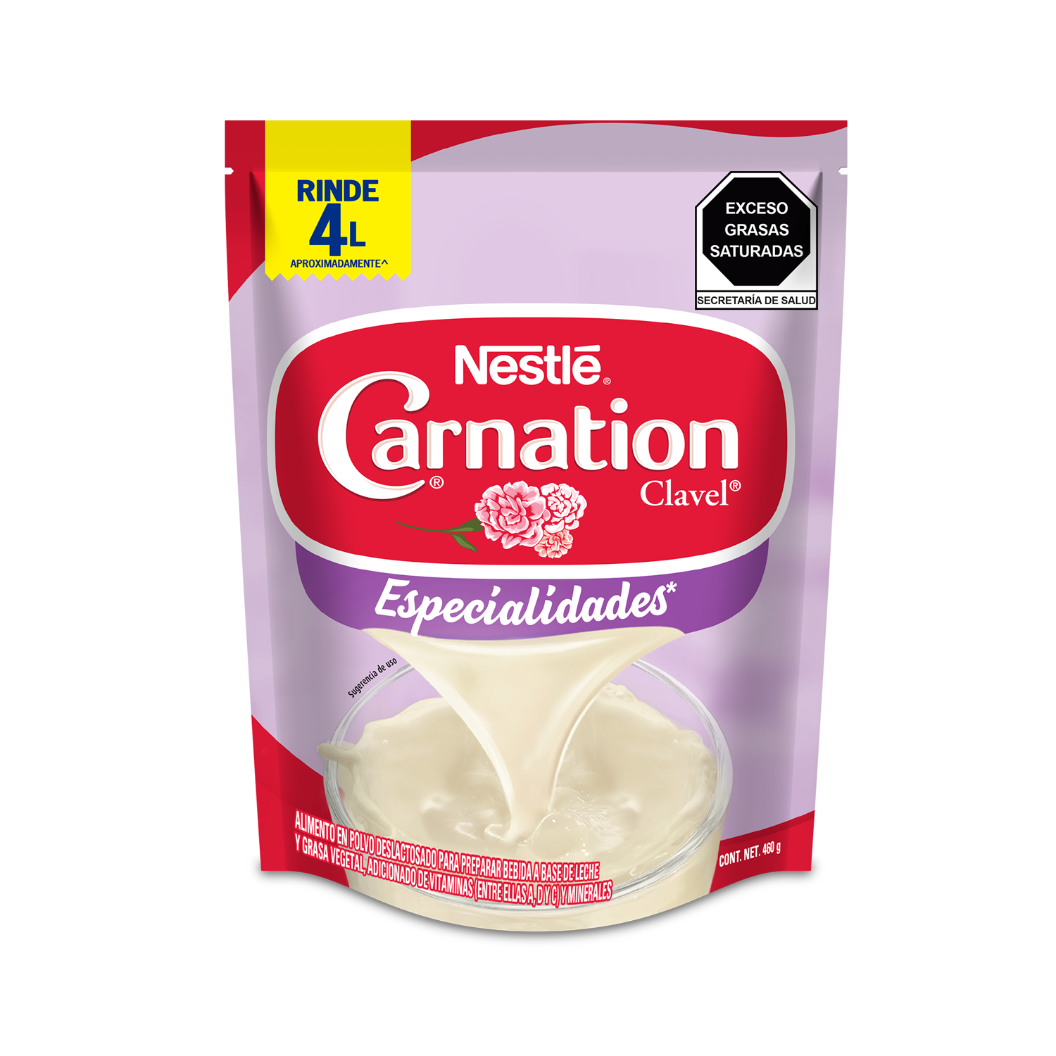 Leche Evaporada Carnation Deslactosada Polvo Bolsa 460g