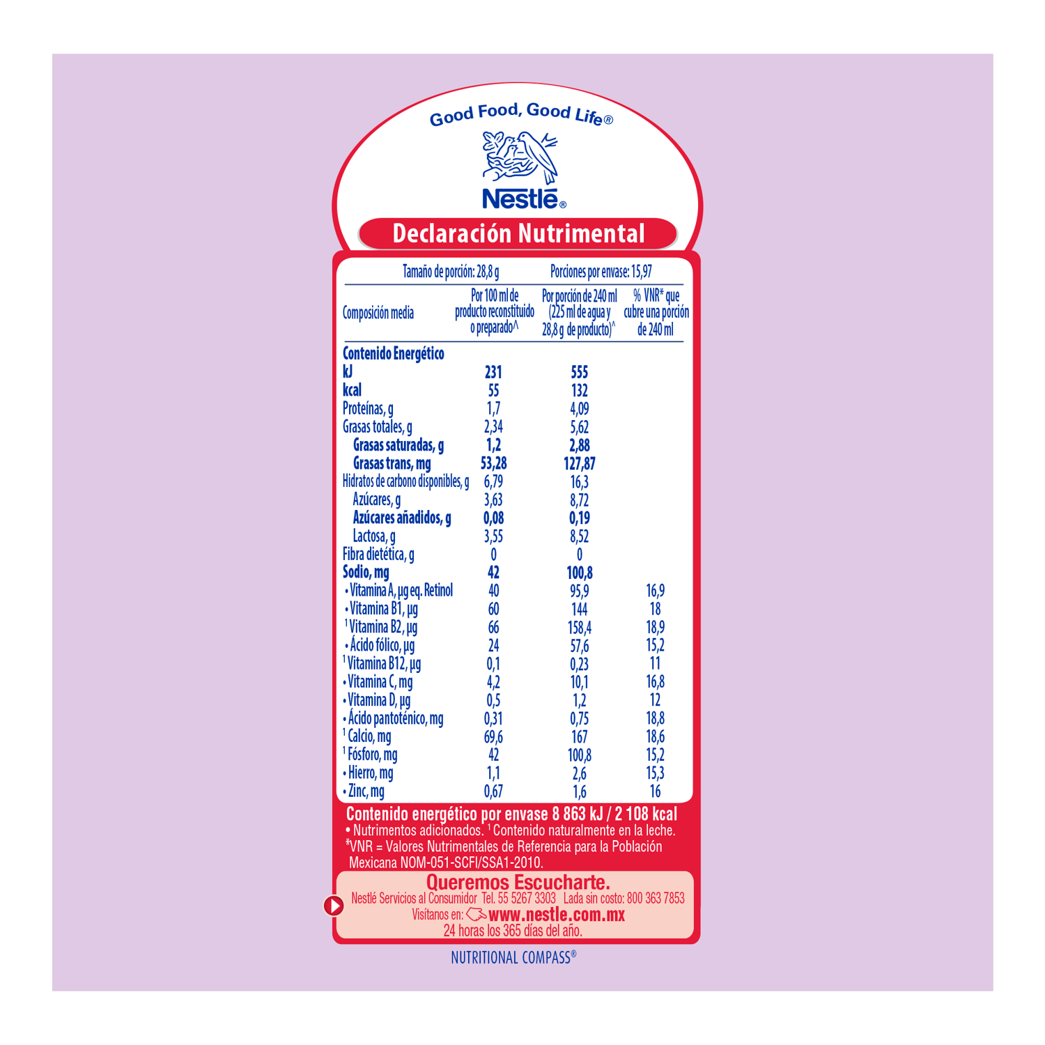 Leche Evaporada Carnation Deslactosada Polvo Bolsa 460g