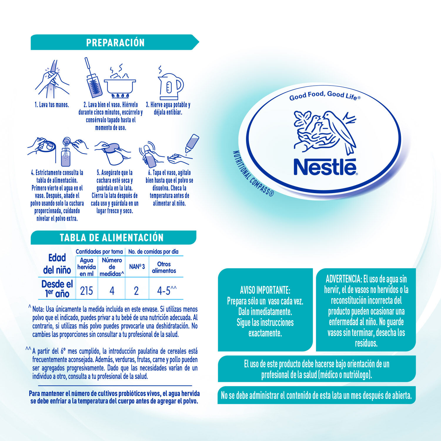 Nan 3 Formula Infantil 1.5 Kg Mx Nan 1.0 Pza