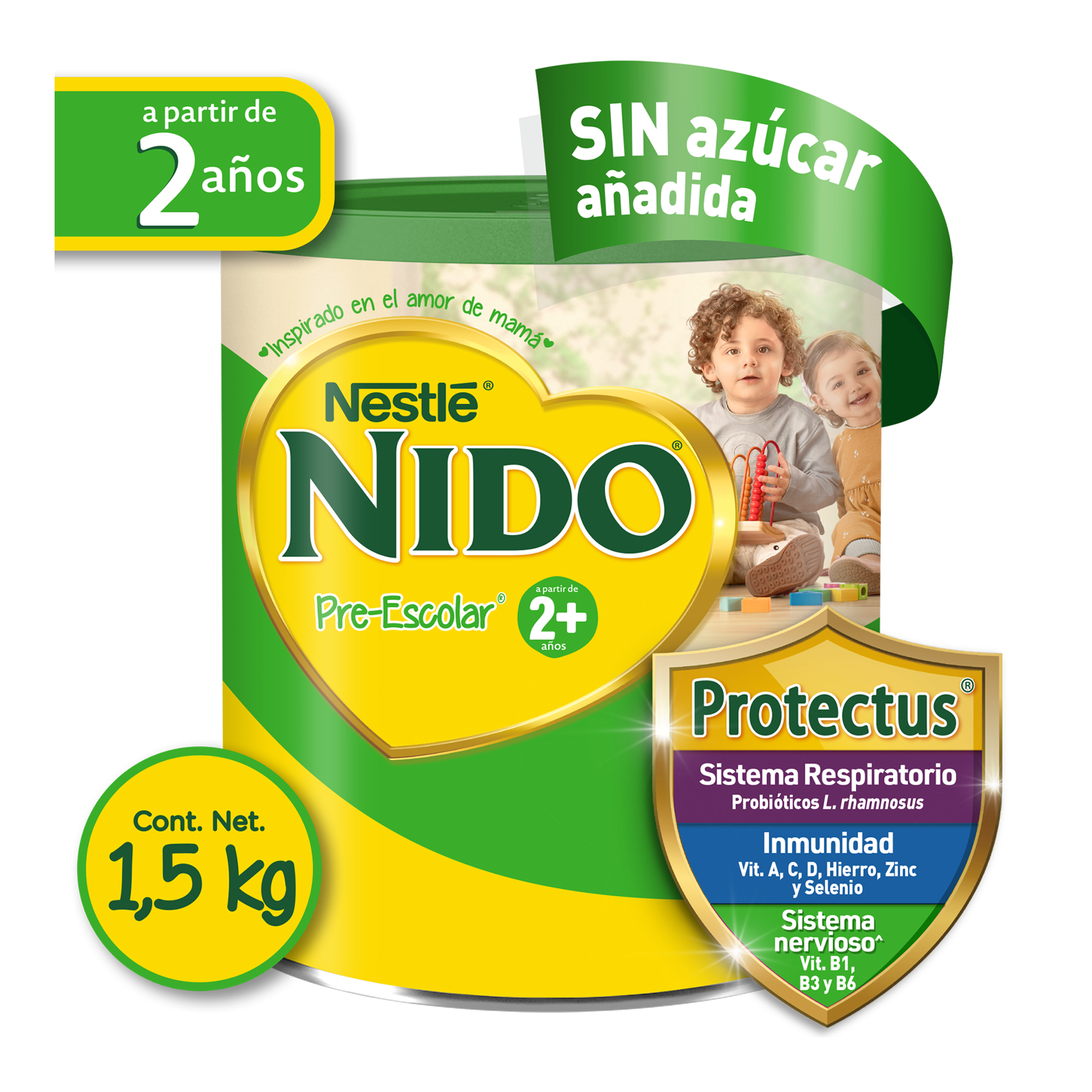 Leche Polvo Pre Escolar 2+ Nido 1.5 Kg