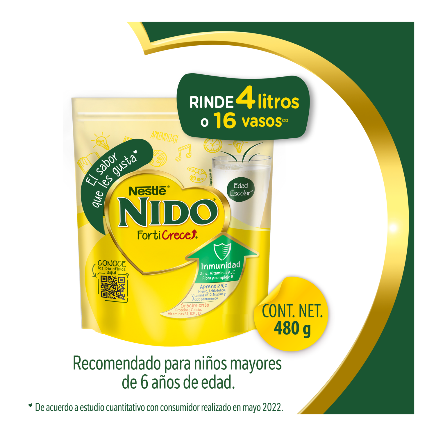 Alimento Lacteo Doy Pack Forticrece Nido 480.0 Gr