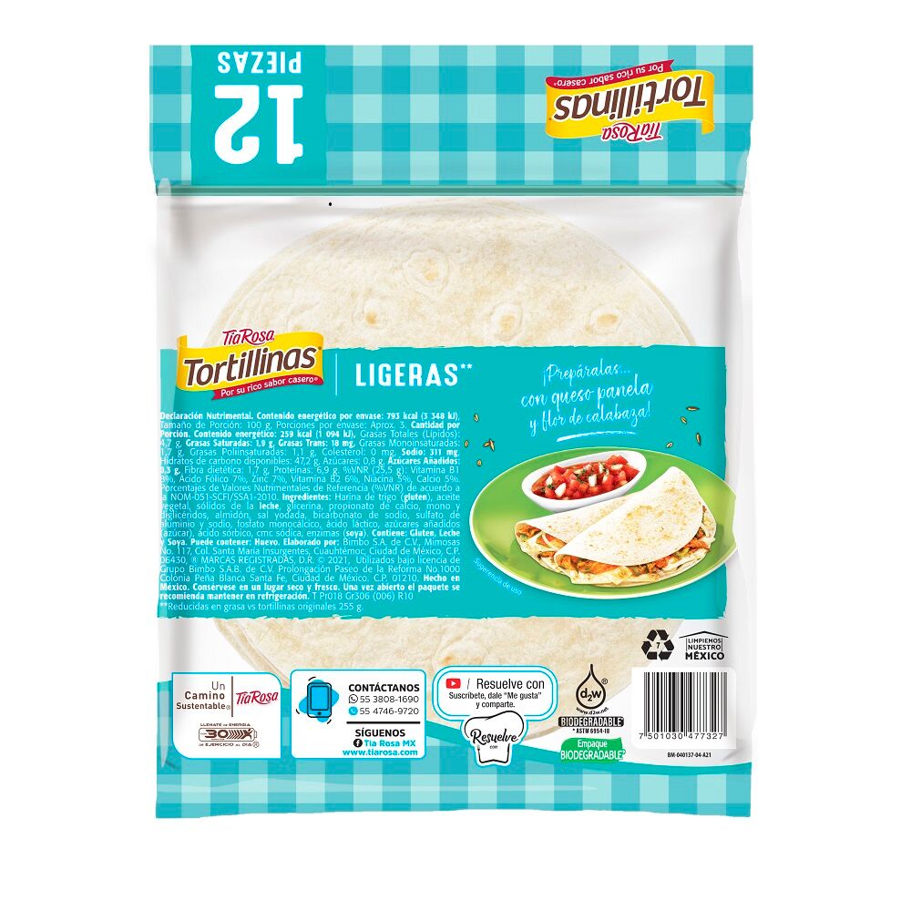 Tortillinas Norte Tia Rosa 12.0 Pza