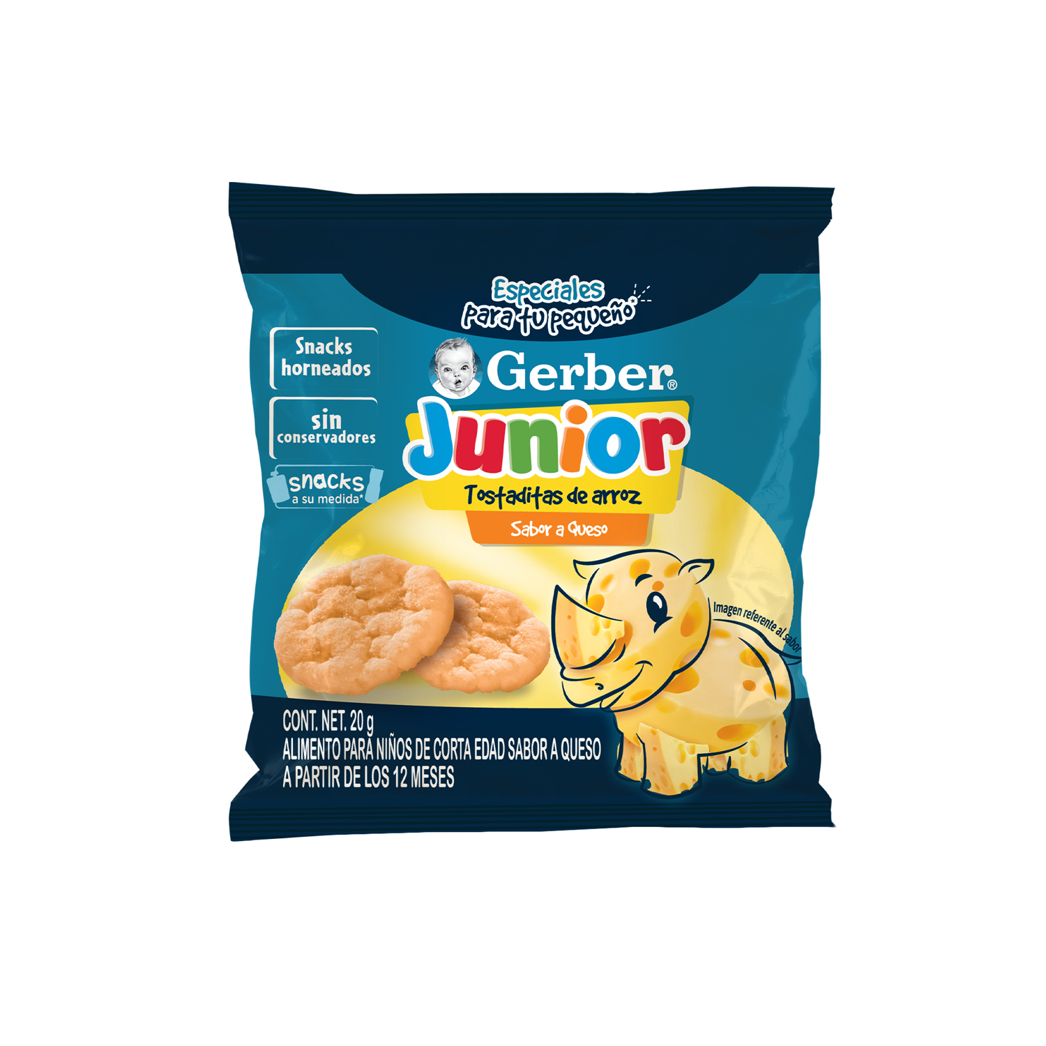Snacks Junior Tostaditas Sabor Queso Gerber 20.0 Gr
