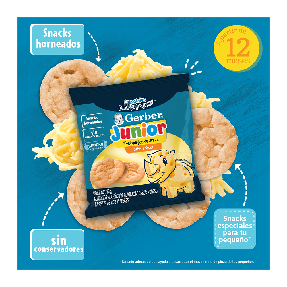 Snacks Junior Tostaditas Sabor Queso Gerber 20.0 Gr