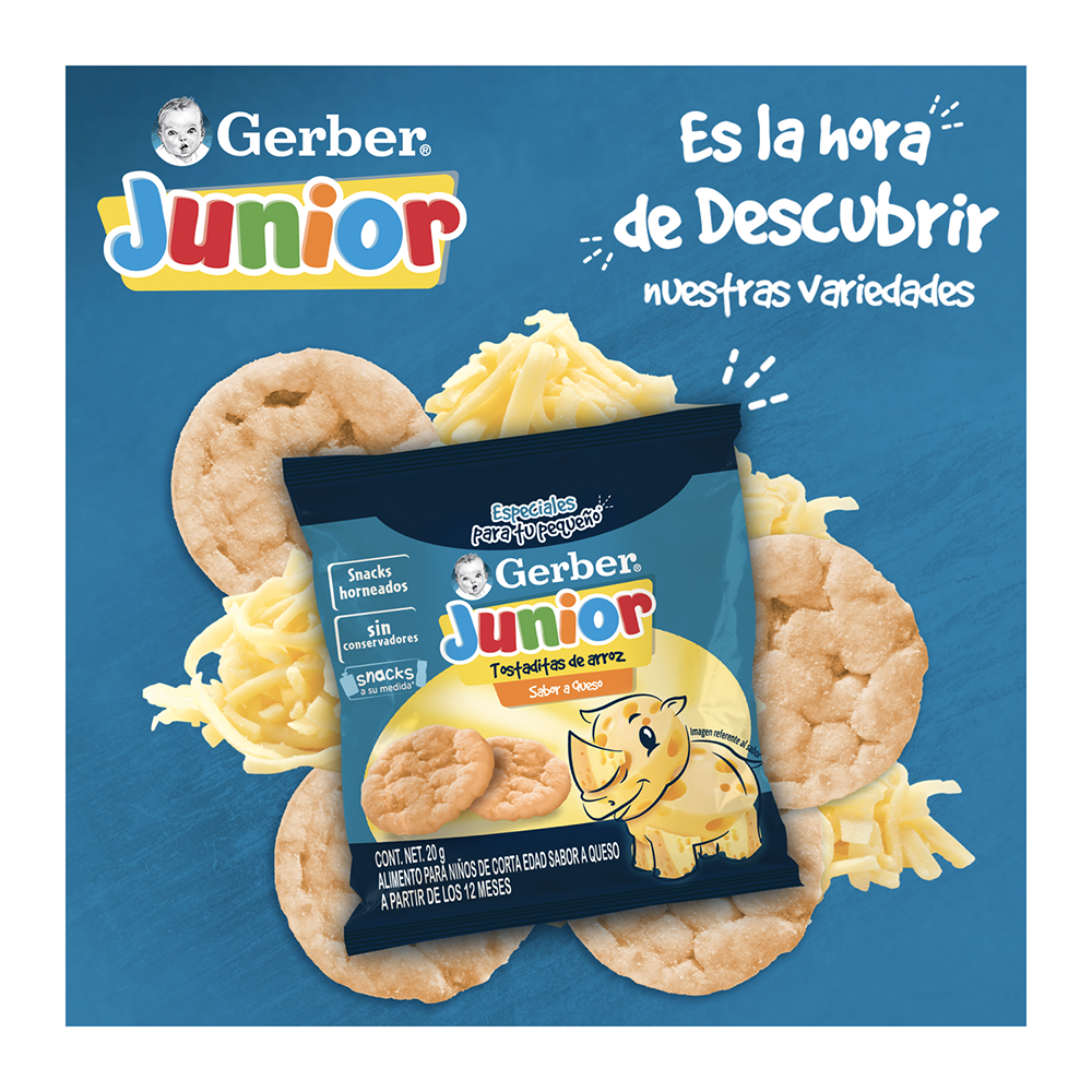 Snacks Junior Tostaditas Sabor Queso Gerber 20.0 Gr