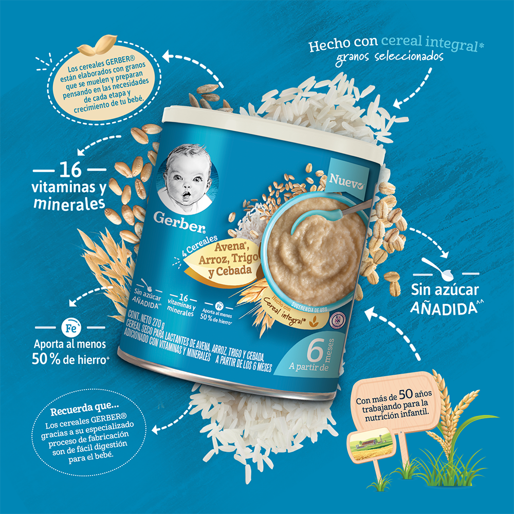 Cereal 2da Etapa 4 Cereales Gerber 270.0 Gr