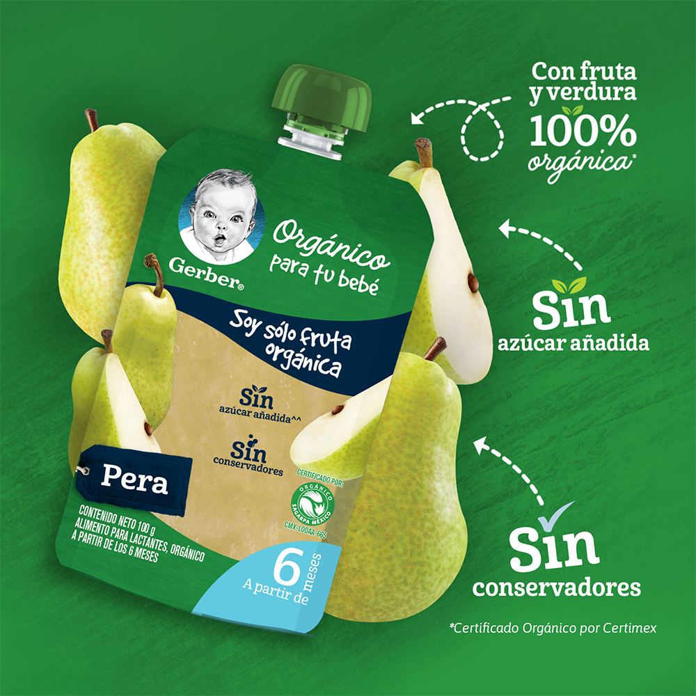 Pouch Organico Pera Gerber 100.0 Gr