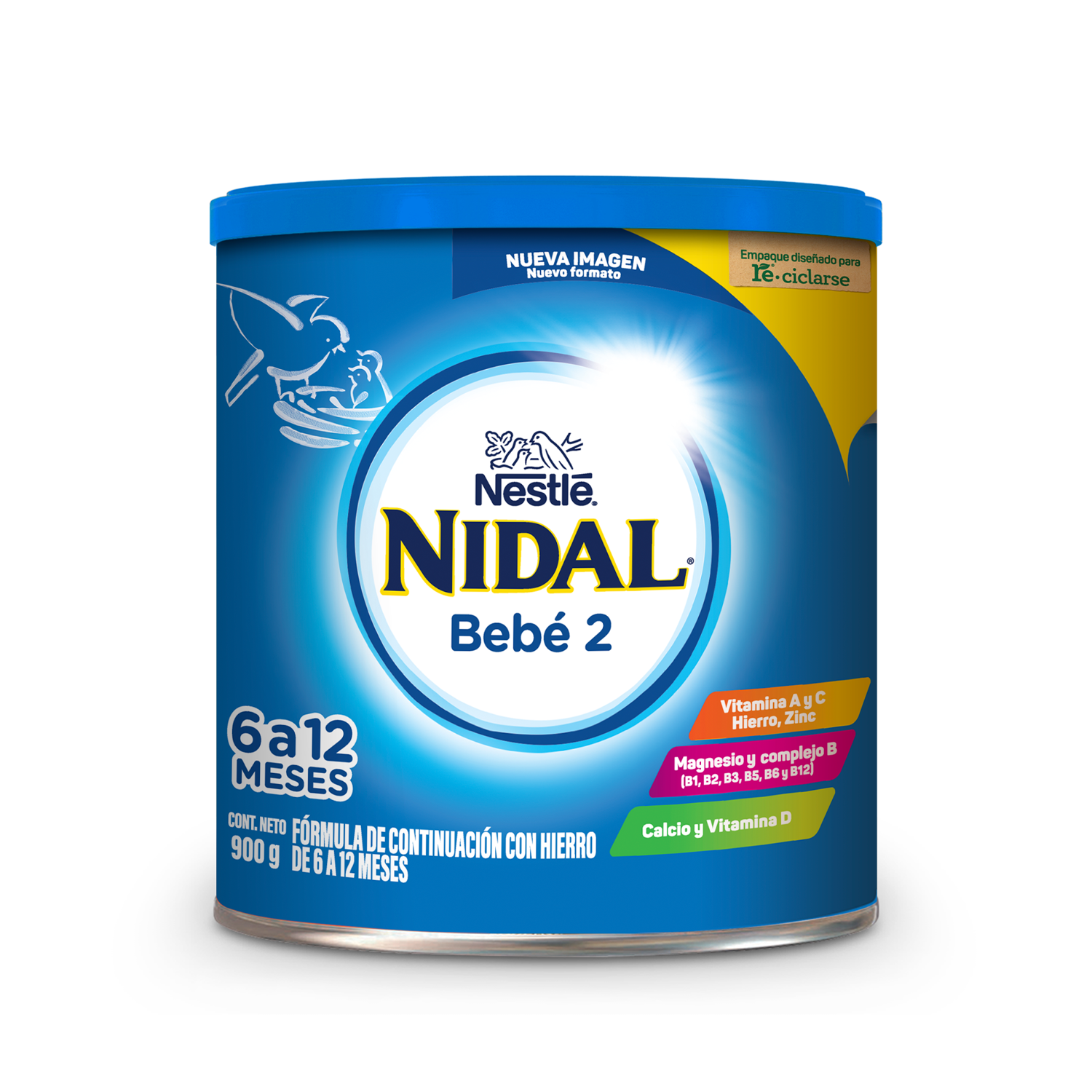 Leche Formula De 6 A 12 Meses Etapa 2 Nidal 900.0 Gr