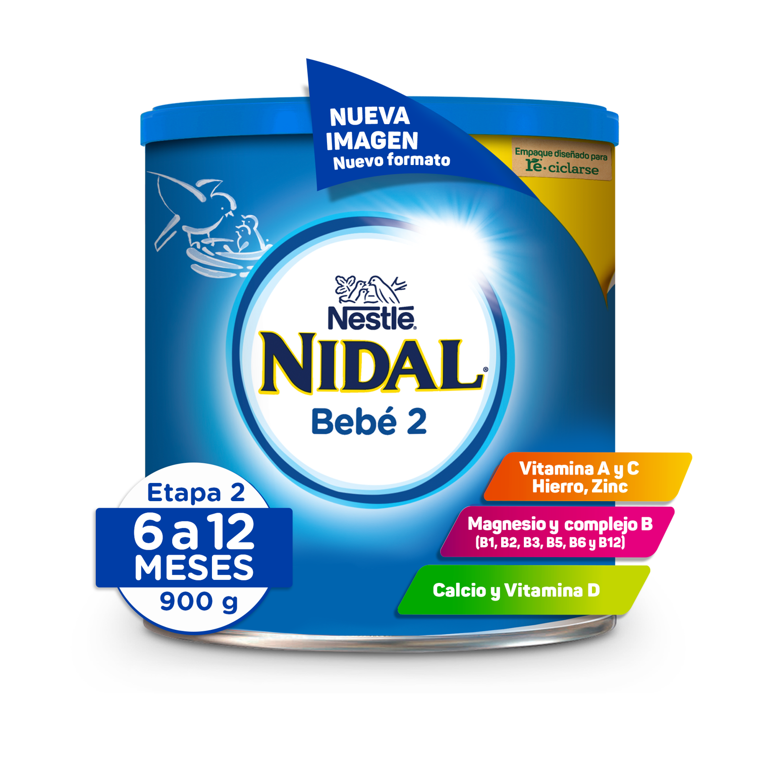 Leche Formula De 6 A 12 Meses Etapa 2 Nidal 900.0 Gr