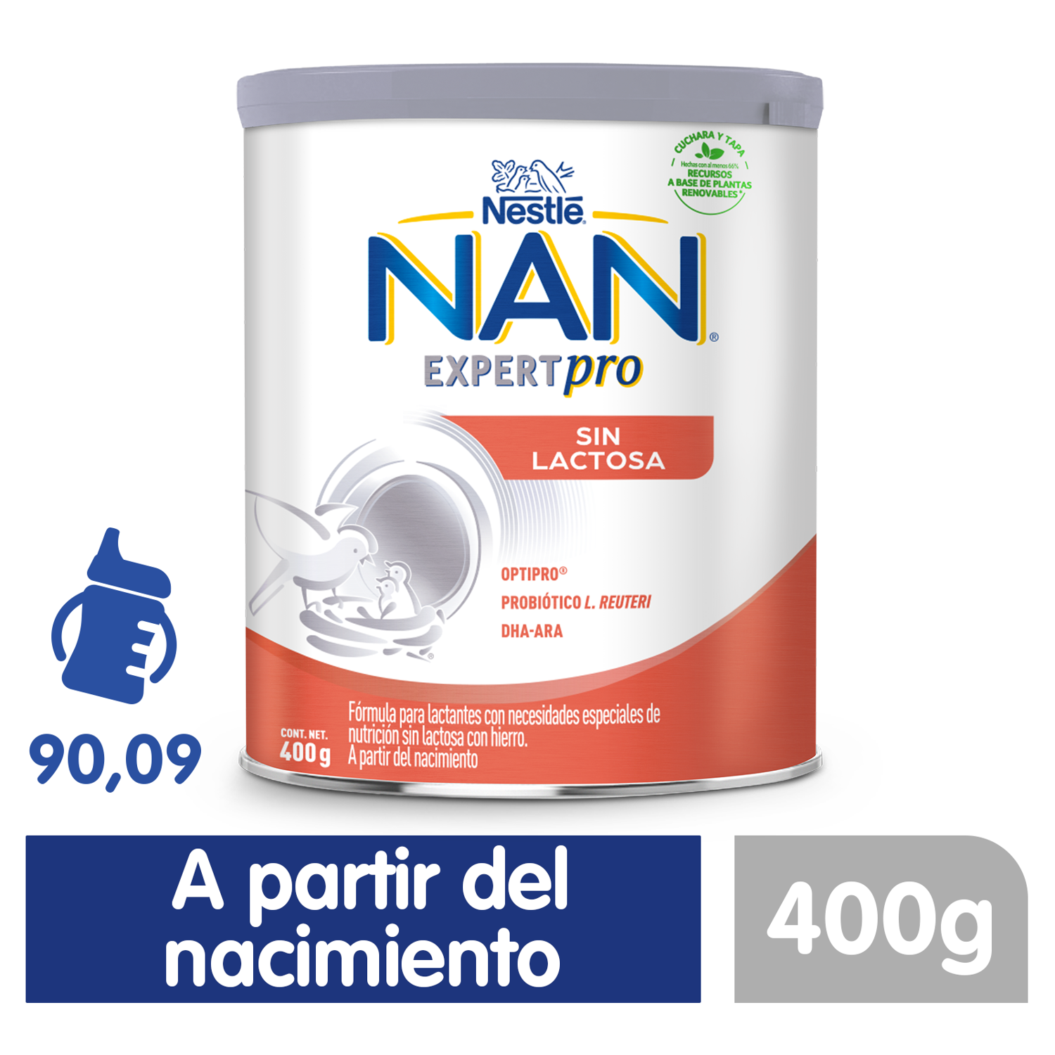 Leche En Polvo Sin Lactosa Nan 400.0 Gr