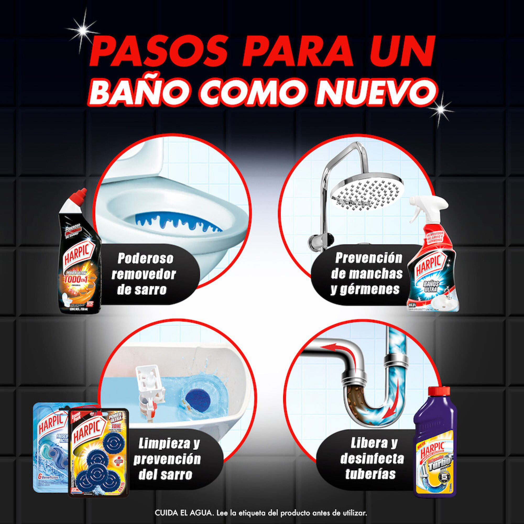 Limpiador De Inodoros Desinfectante Power Plus Harpic 750