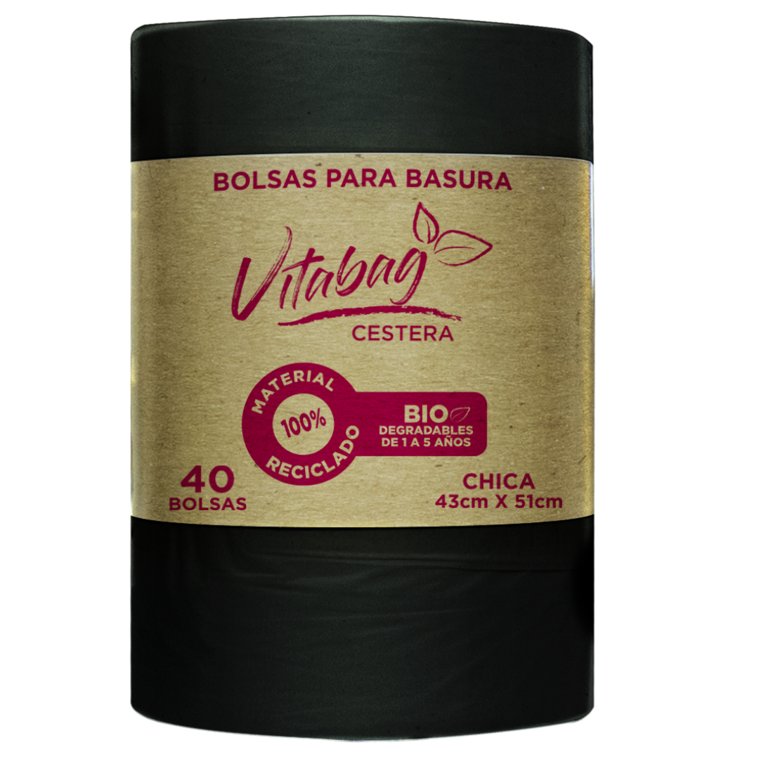 Bolsa Basura Biodegradable Chica 40 Pz Vitabag 40.0 Pz