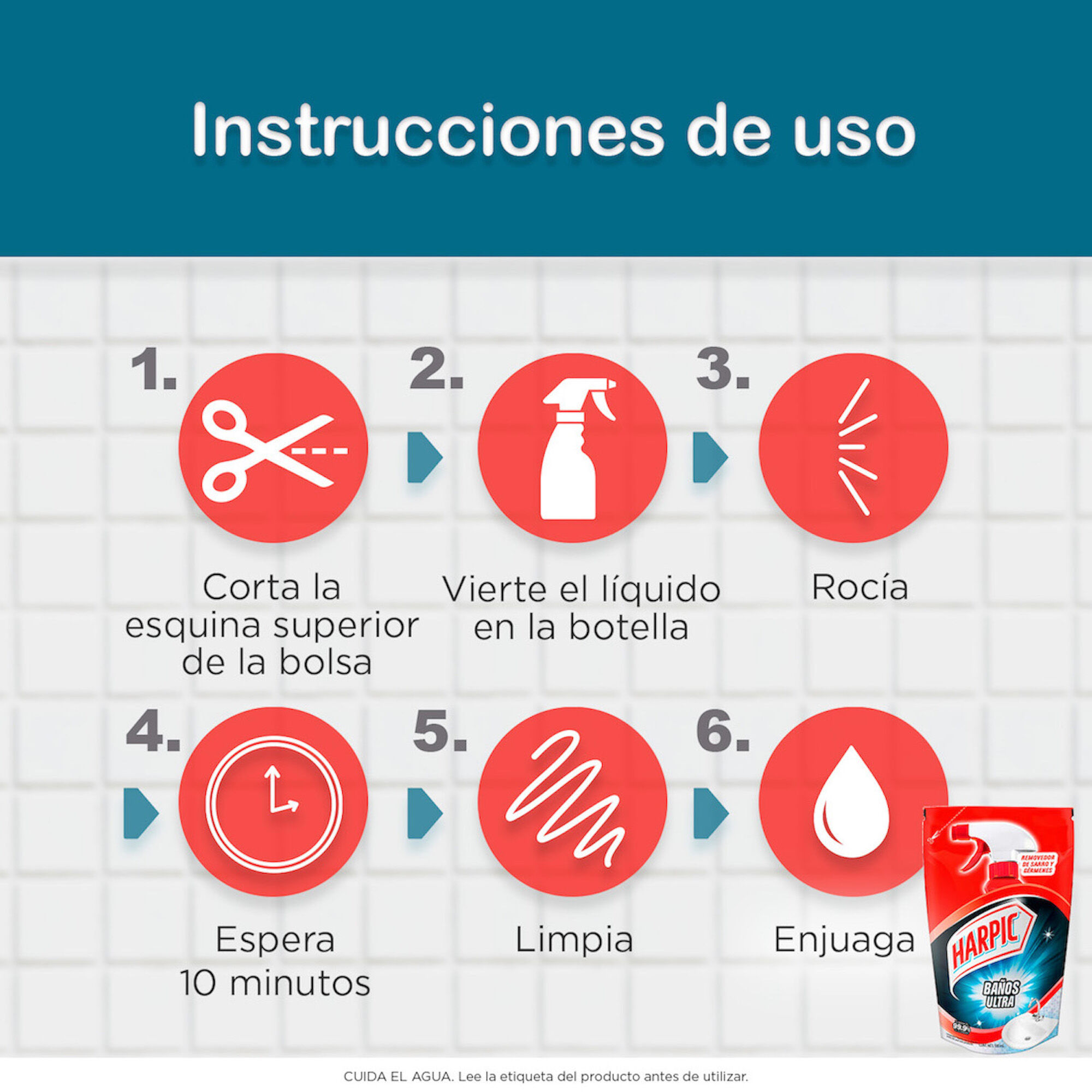 Limpiador Baño Antihongos Ultra Sin Cloro Harpic 500.0