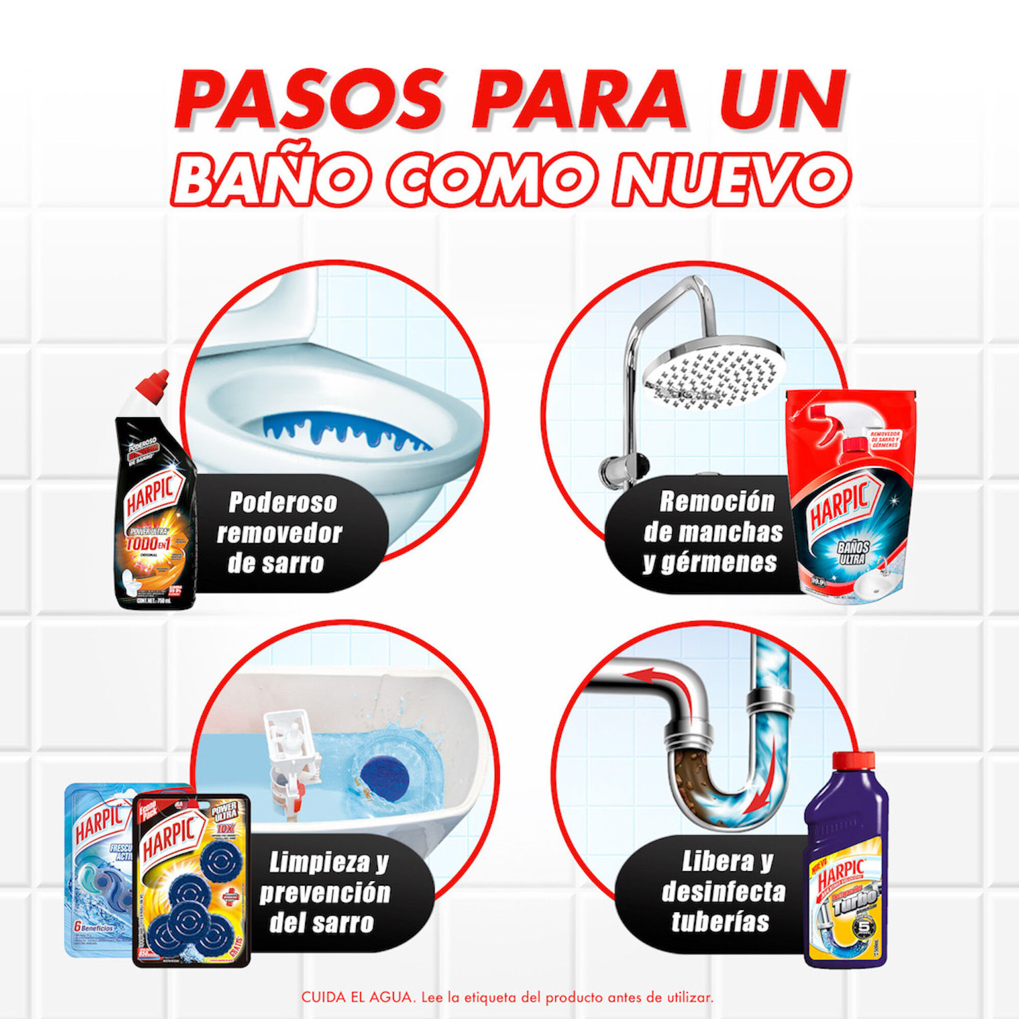Limpiador Baño Antihongos Ultra Sin Cloro Harpic 500.0