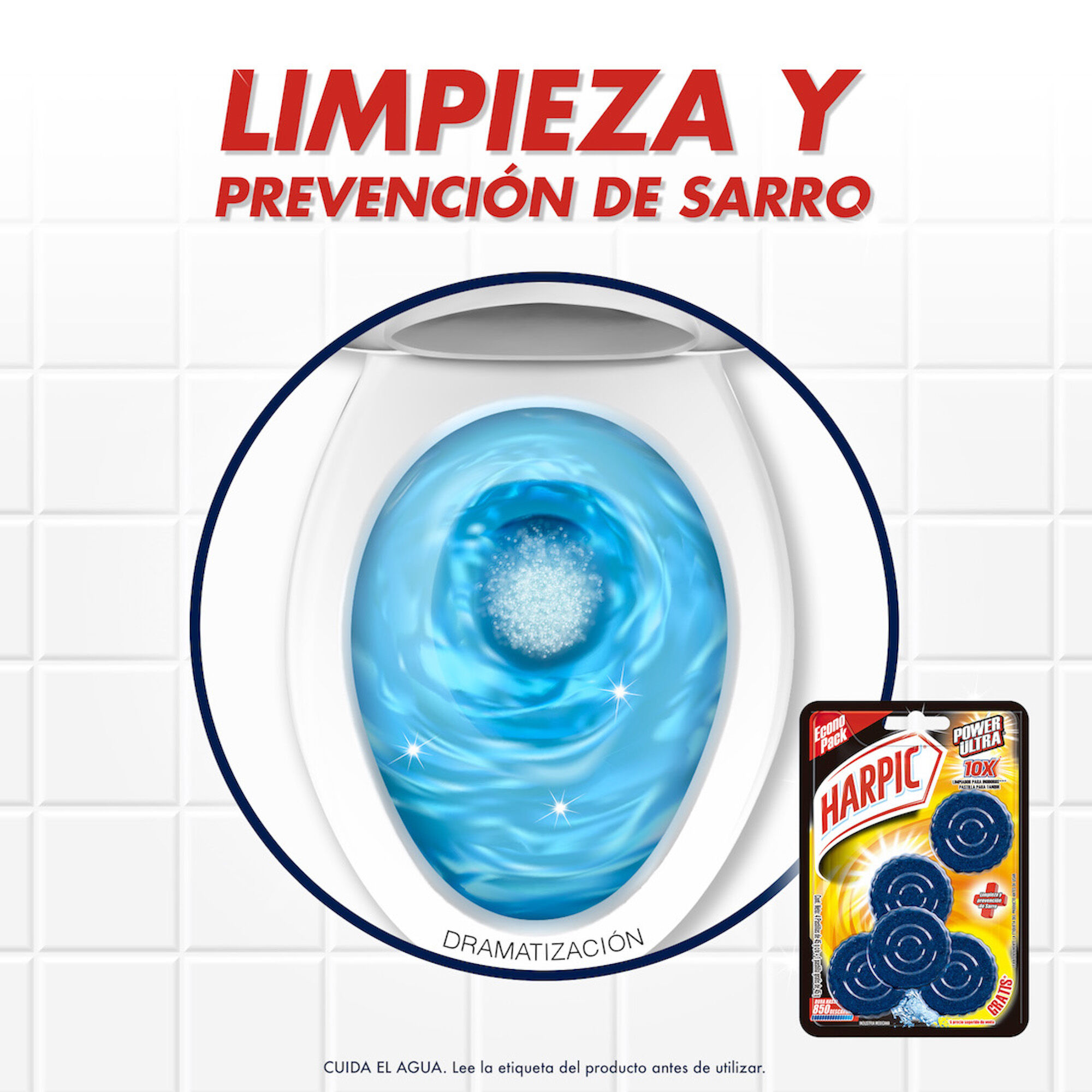 Pastilla Sanitaria Frescura Marina Harpic 5.0 Pza