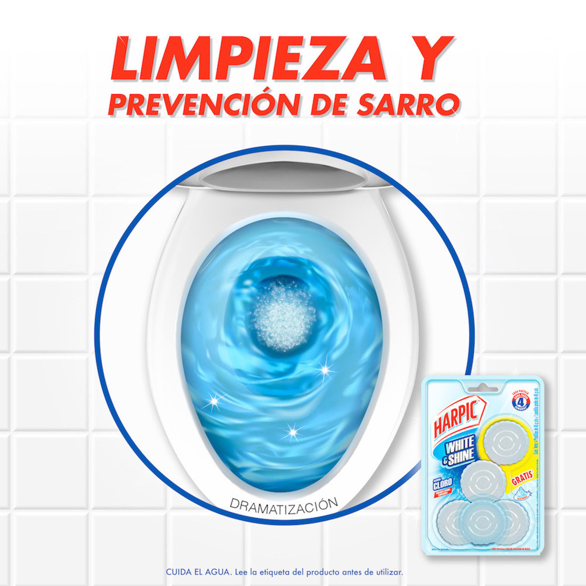 Pastilla Sanitaria White & Shine Harpic 5.0 Pza