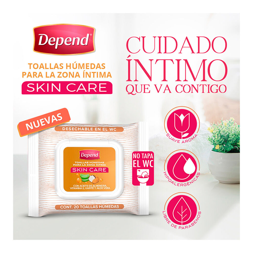 Toallas Humedas Skin Care Depend 20.0 Pza