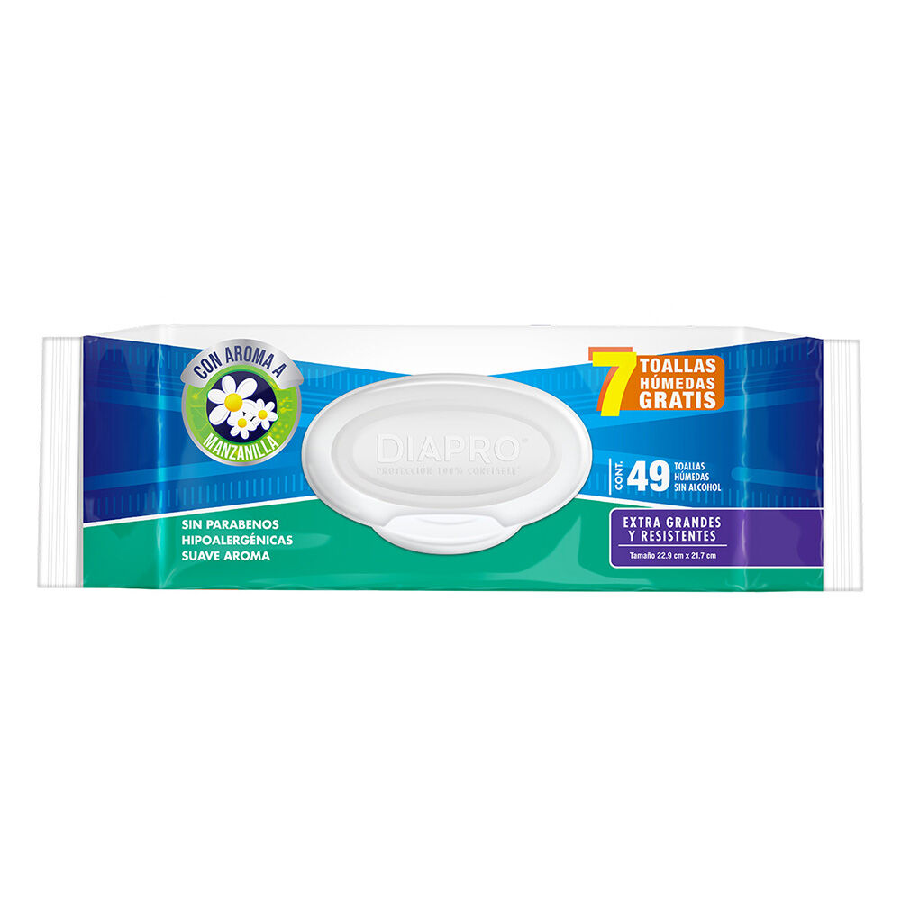 Toallas Humedas Manzanilla +7 Diapro 49.0 Pza