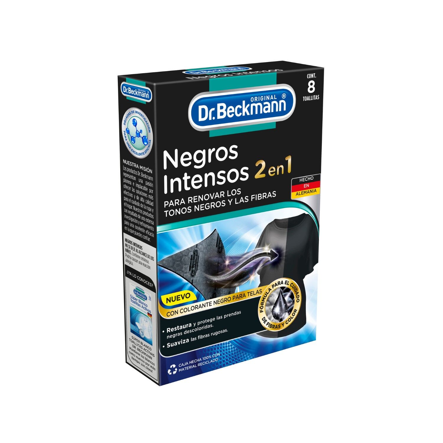 Toallas Lat Negros Intensos Dr Beckmann 8.0 Pza