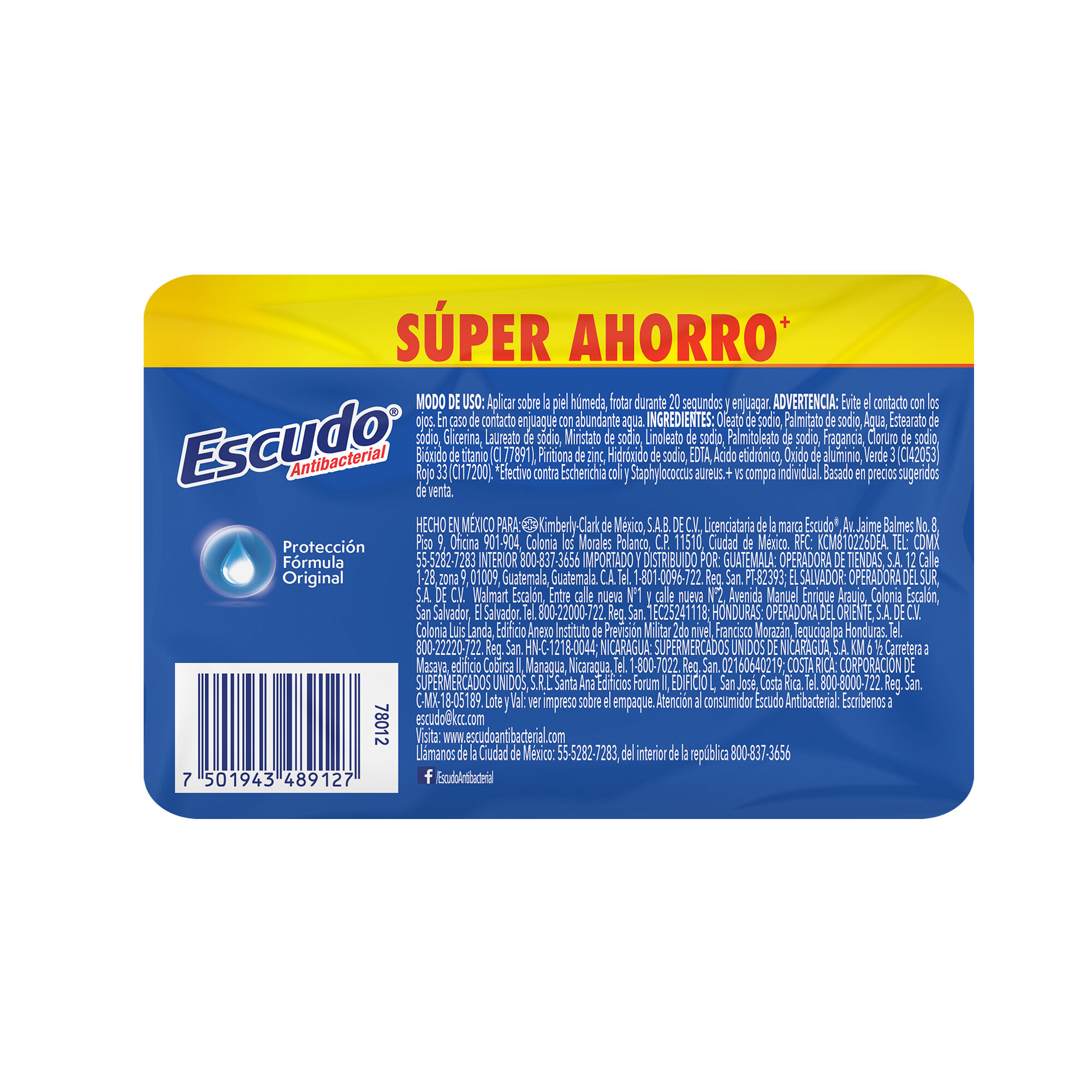 Jabon Antibacterial 110gr Escudo 5.0 Pza