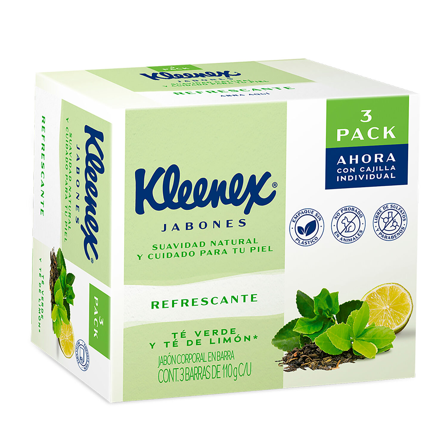 Jabon Barra Te Kleenex 3pz