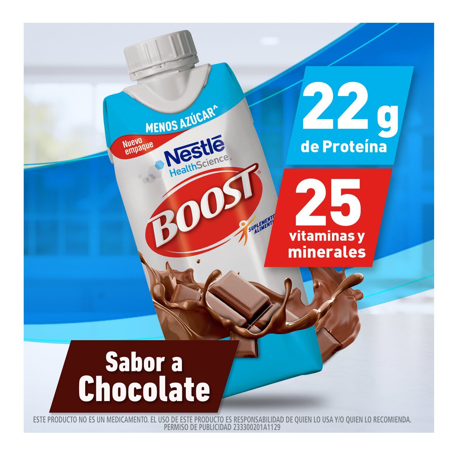 Supl Alimenticio Less Sugar Chocolate Boost 330.0 Ml
