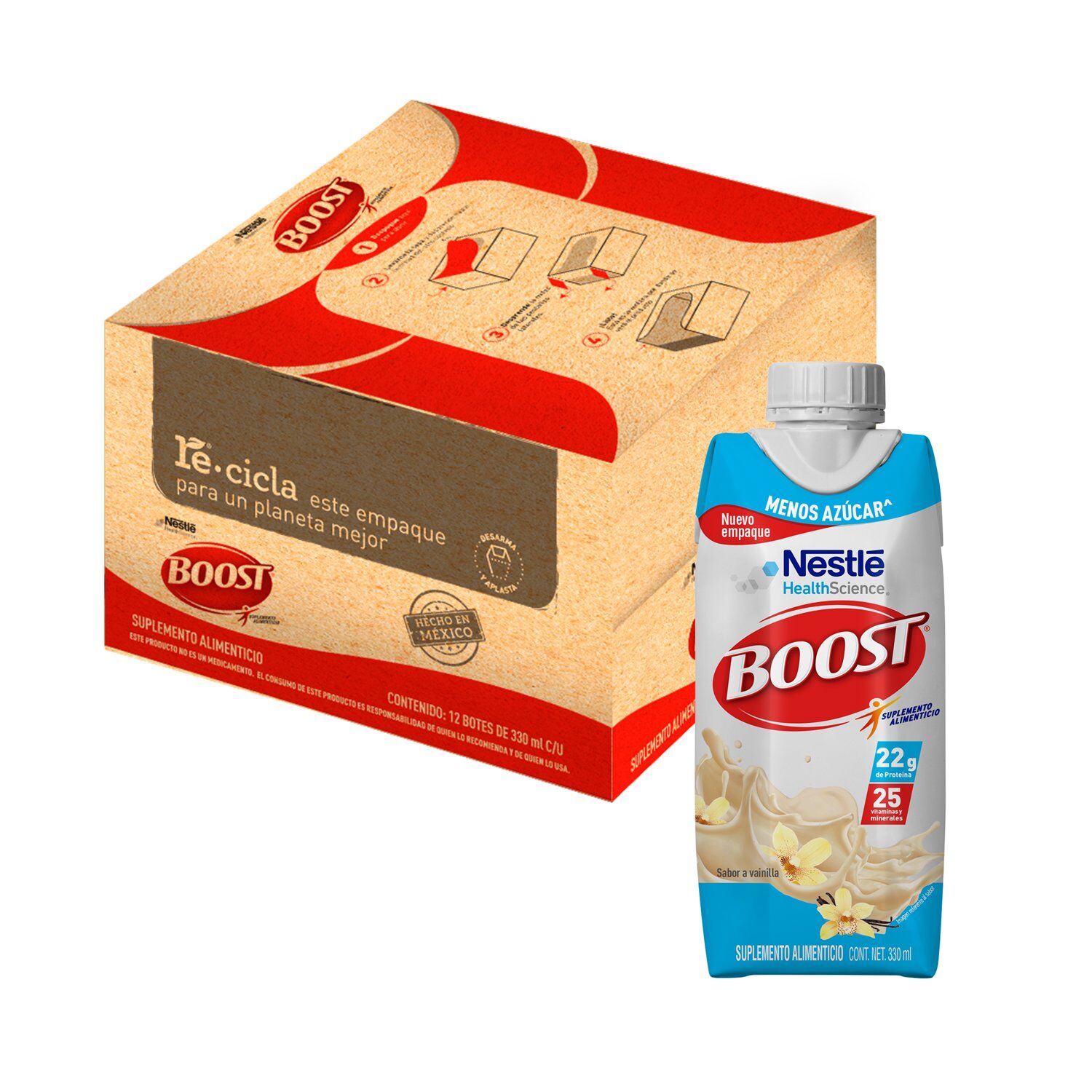Supl Alimenticio Less Sugar Vainilla Boost 330.0 Ml