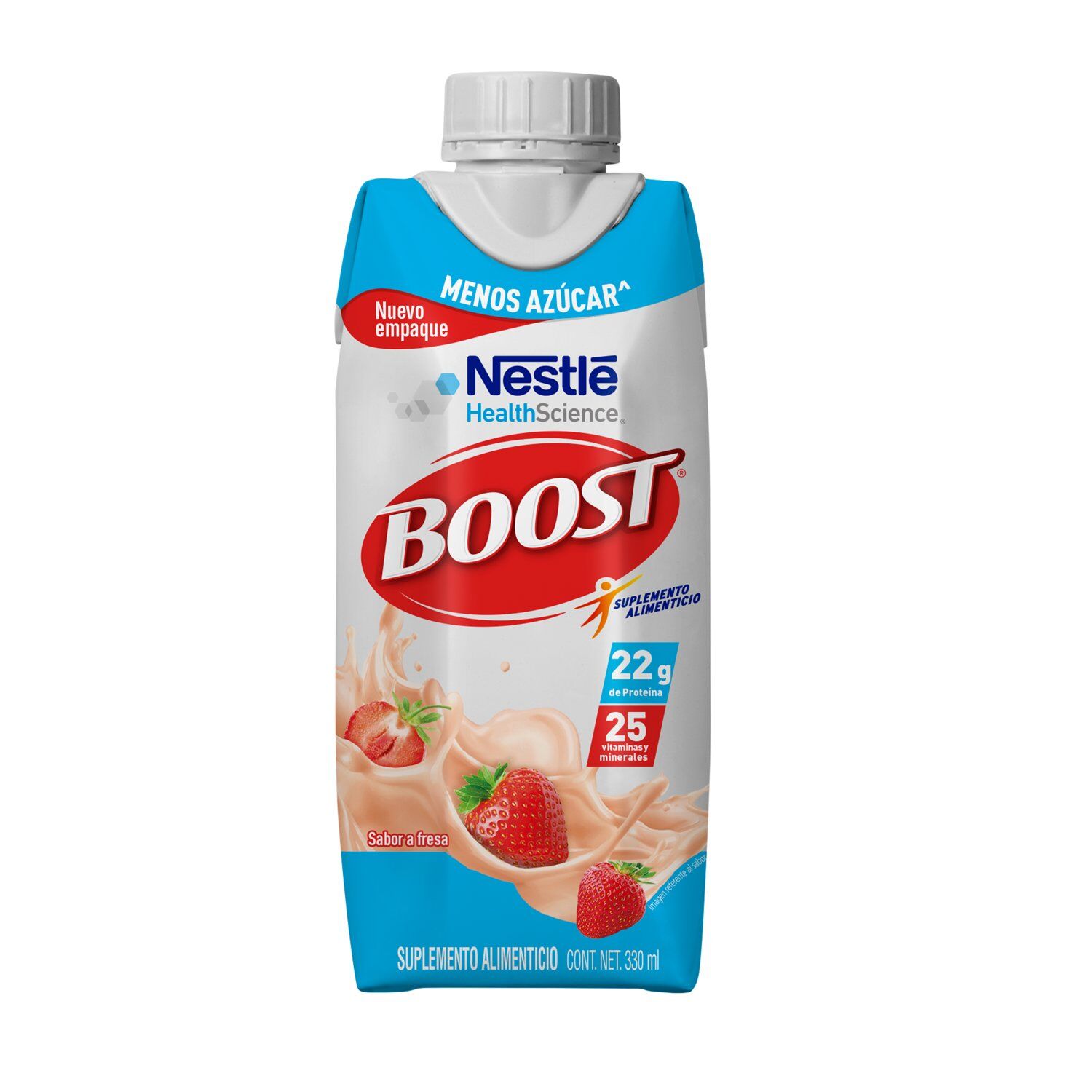 Supl Alimenticio Less Sugar Strawberry Boost 330.0 Ml