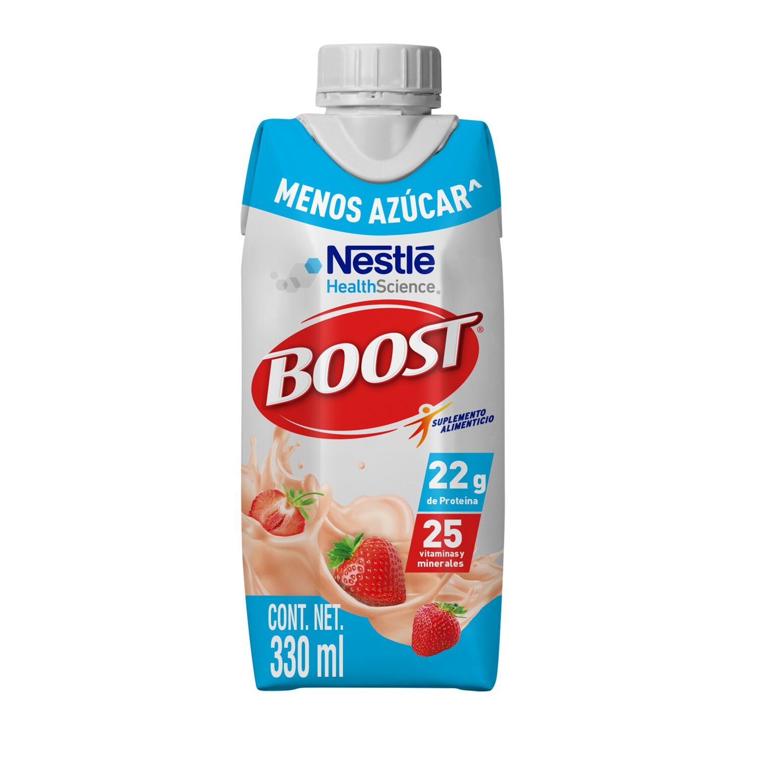 Supl Alimenticio Less Sugar Strawberry Boost 330.0 Ml