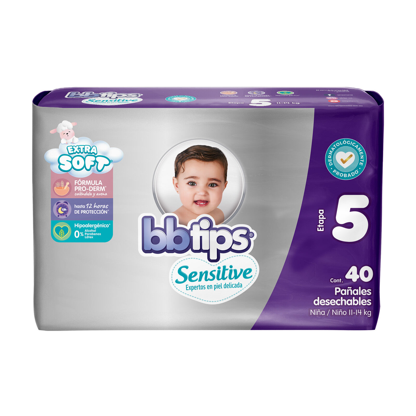 Pañal P/bebe Talla 5 Bb Tips 40.0 Pza